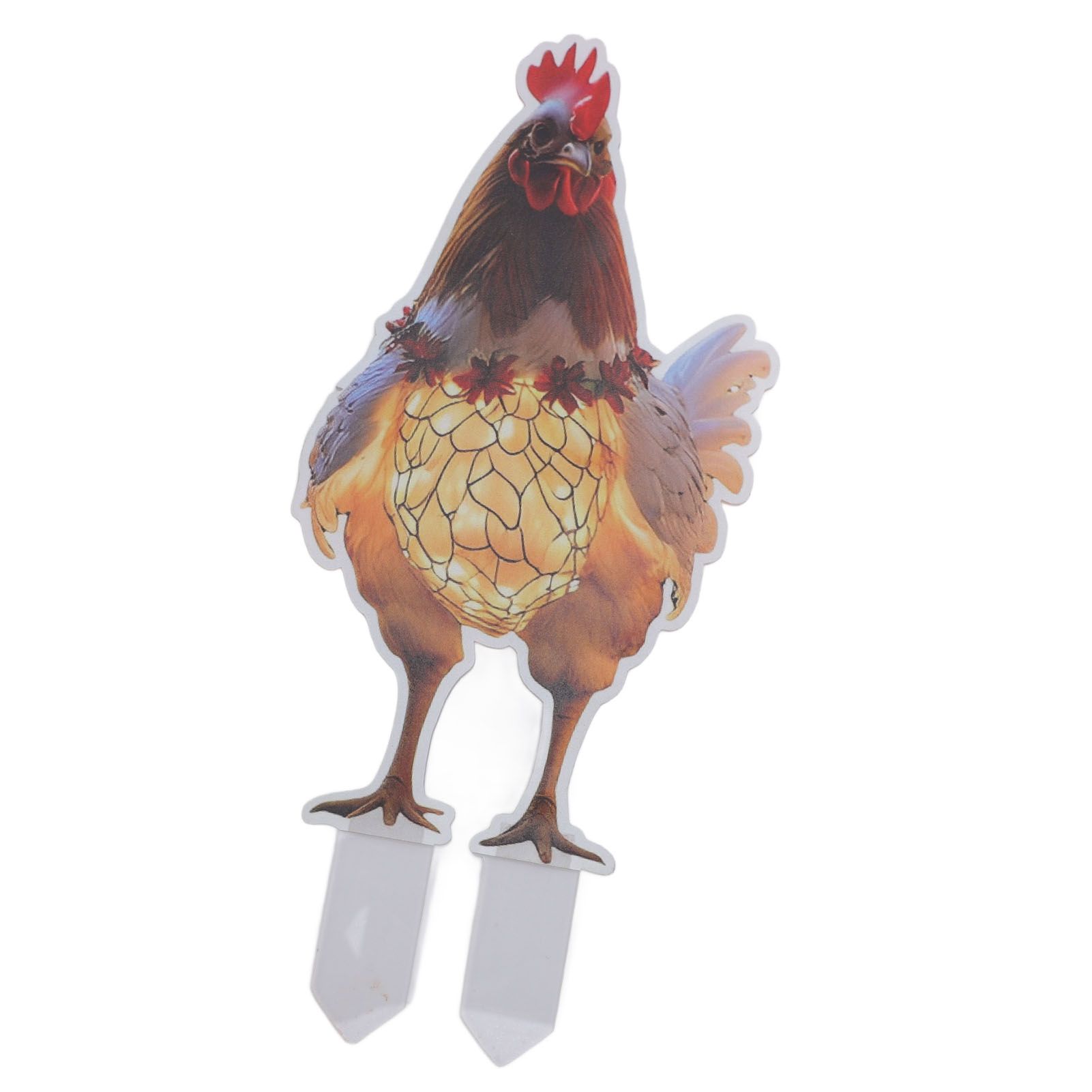 Xmas Chicken Yard Sign with Stake Acrylic Water Resistant Double Sided Xmas view 4