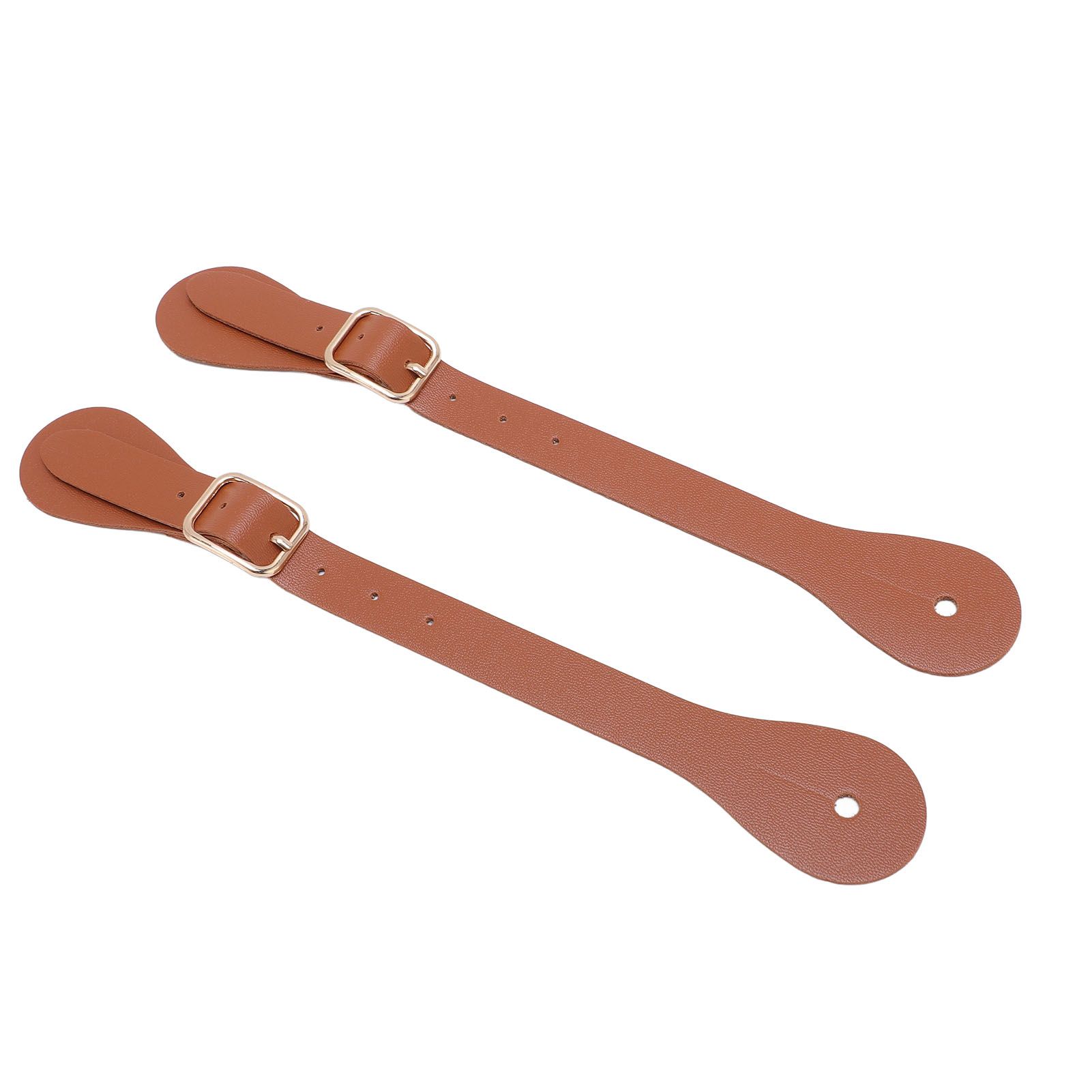Pair of Synthetic Leather Spur Straps Adjustable Length 22cm Long Western view 3