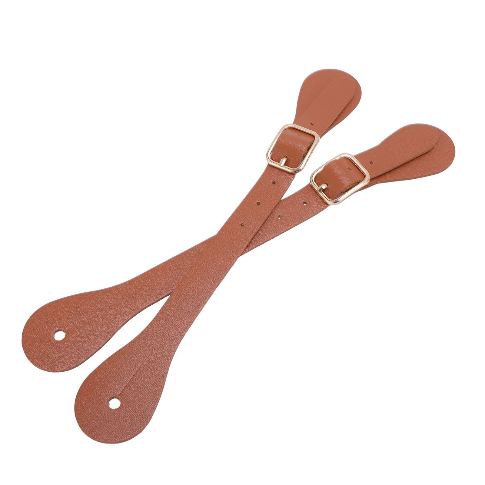 Pair of Synthetic Leather Spur Straps Adjustable Length 22cm Long Western view 4