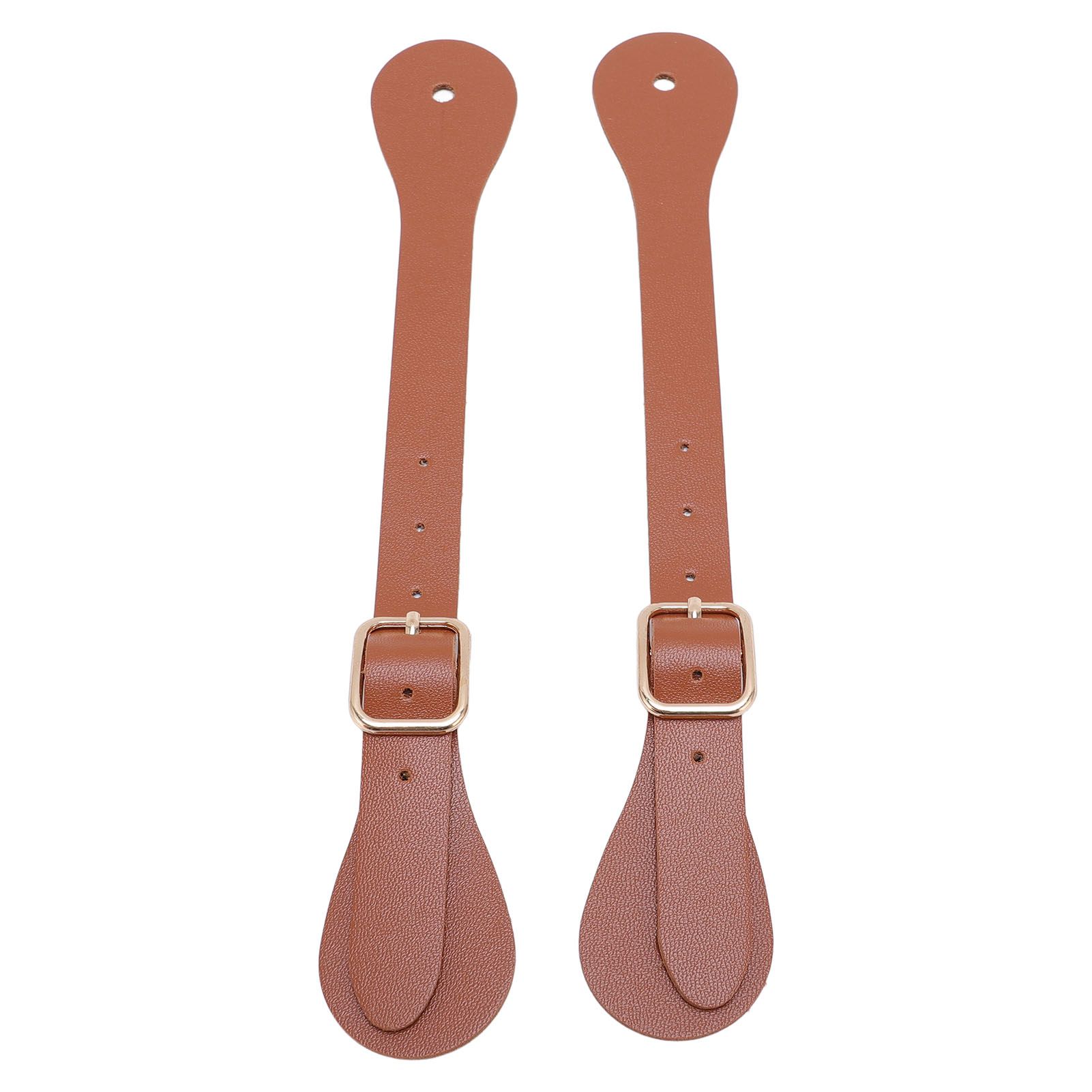 Pair of Synthetic Leather Spur Straps Adjustable Length 22cm Long Western view 6