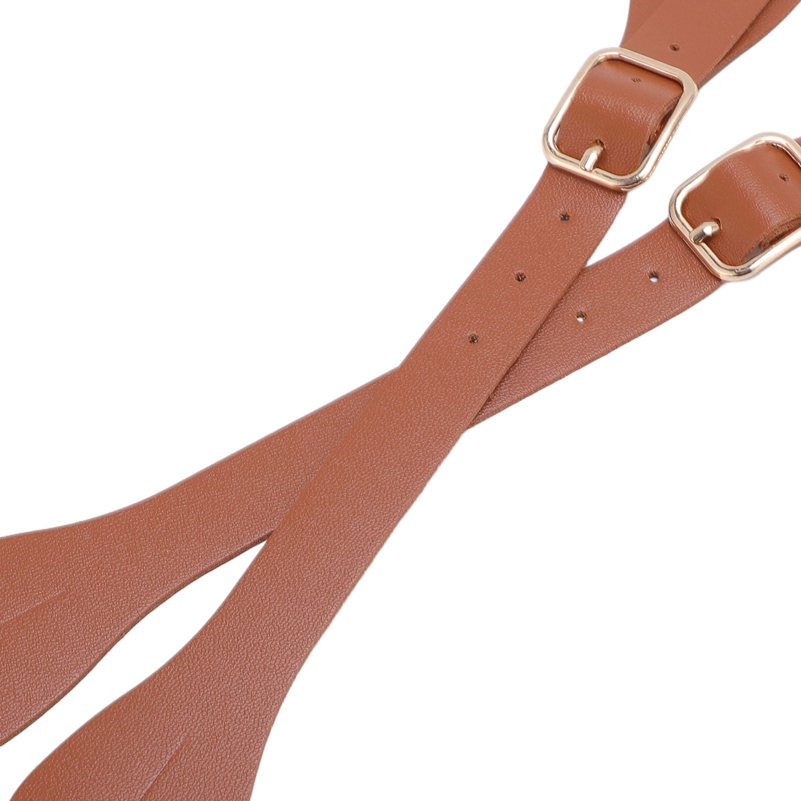 Pair of Synthetic Leather Spur Straps Adjustable Length 22cm Long Western view 7