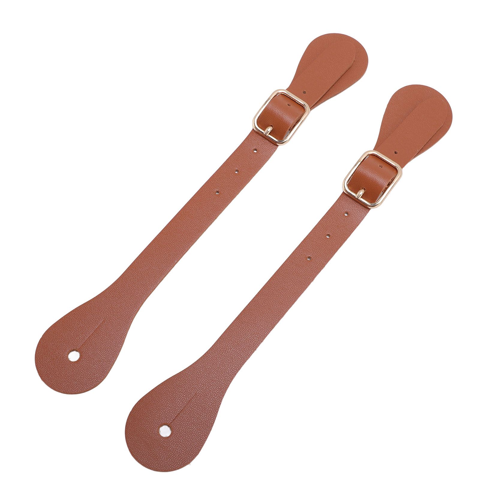 Pair of Synthetic Leather Spur Straps Adjustable Length 22cm Long Western view 8