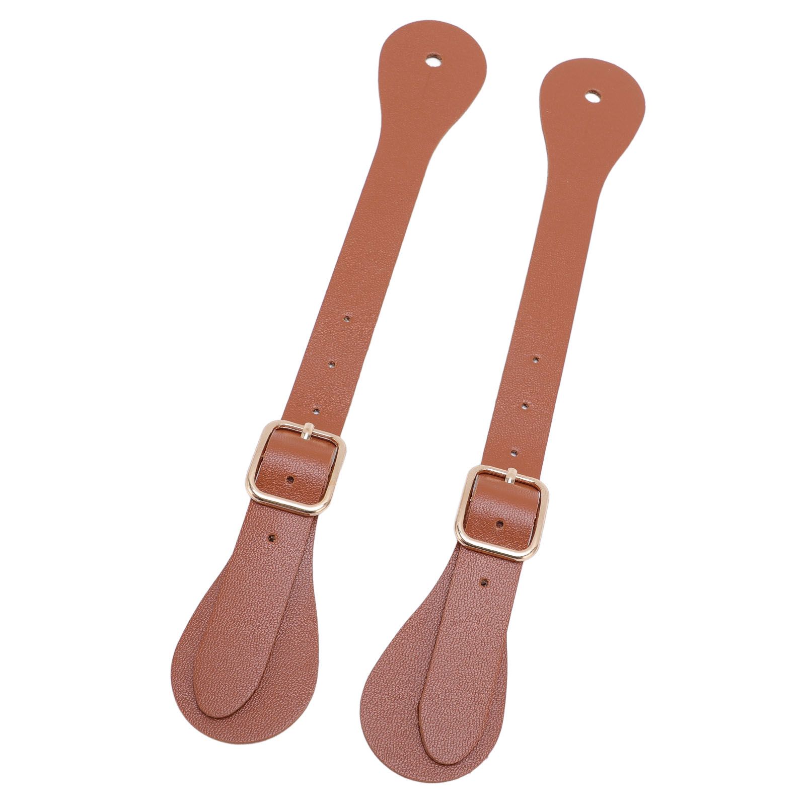 Pair of Synthetic Leather Spur Straps Adjustable Length 22cm Long Western view 9