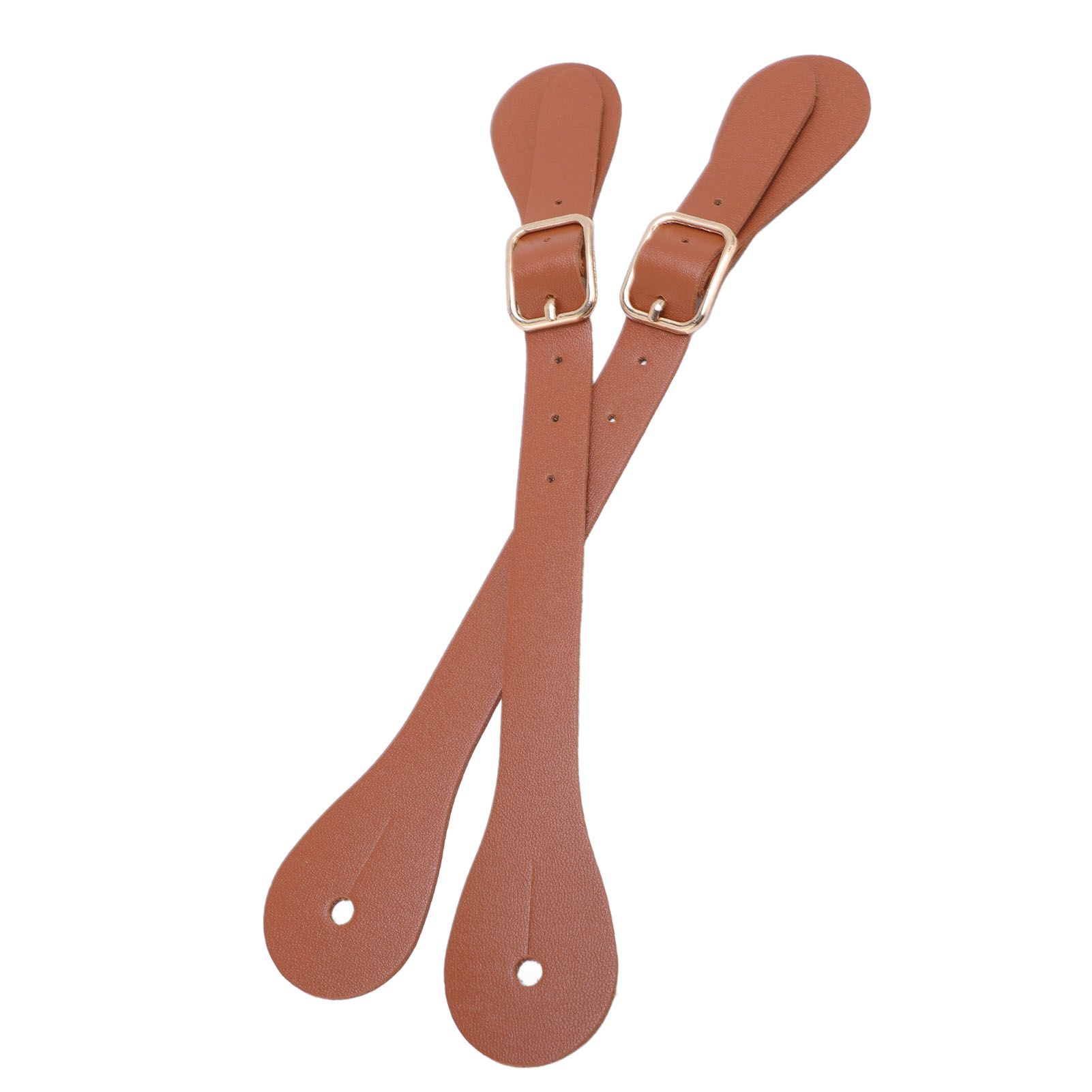 Pair of Synthetic Leather Spur Straps Adjustable Length 22cm Long Western view 10