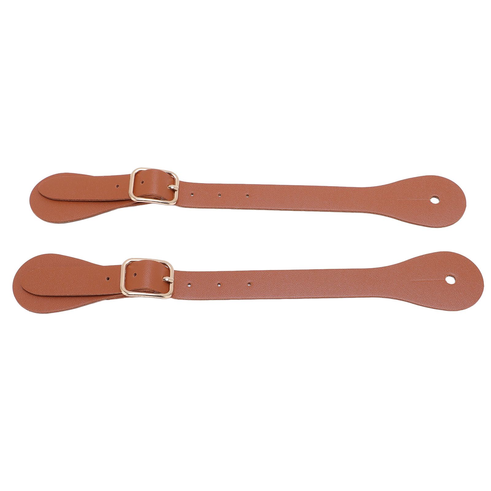 Pair of Synthetic Leather Spur Straps Adjustable Length 22cm Long Western view 12