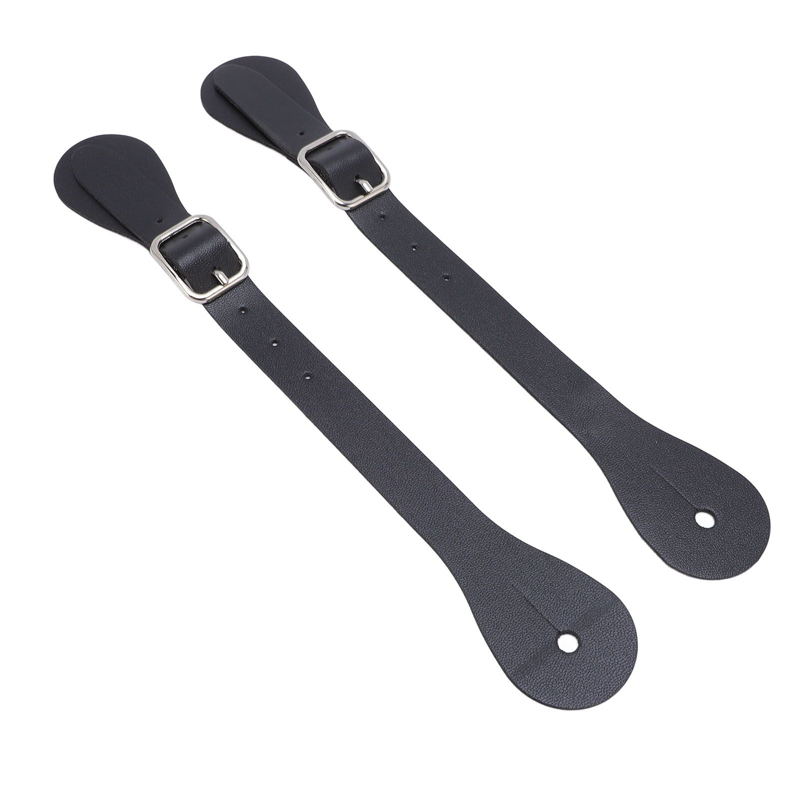 Pair of Synthetic Leather Spur Straps Adjustable Length 22cm Long Western view 6
