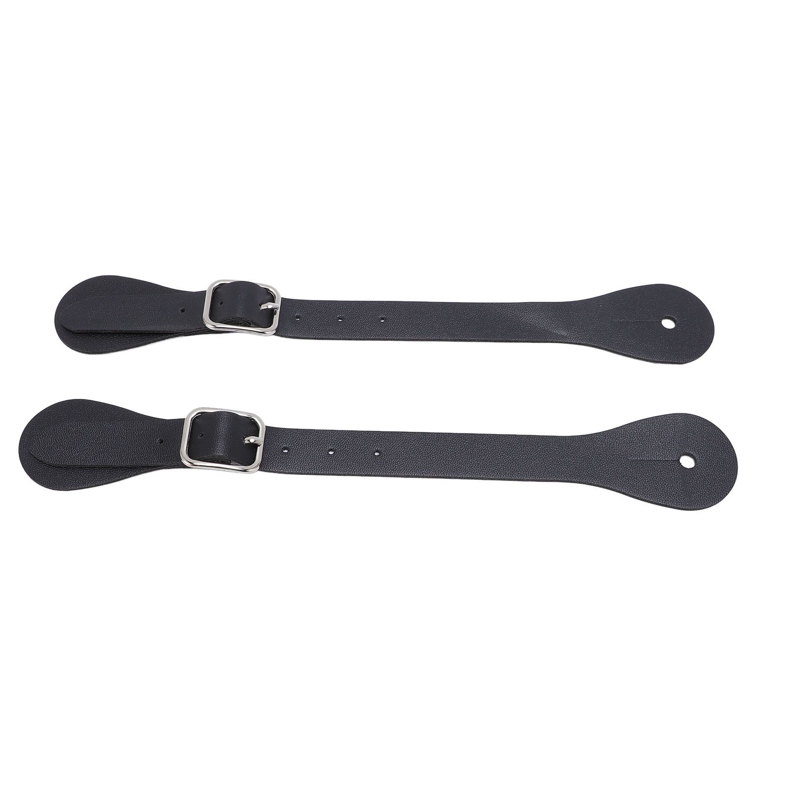 Pair of Synthetic Leather Spur Straps Adjustable Length 22cm Long Western view 10