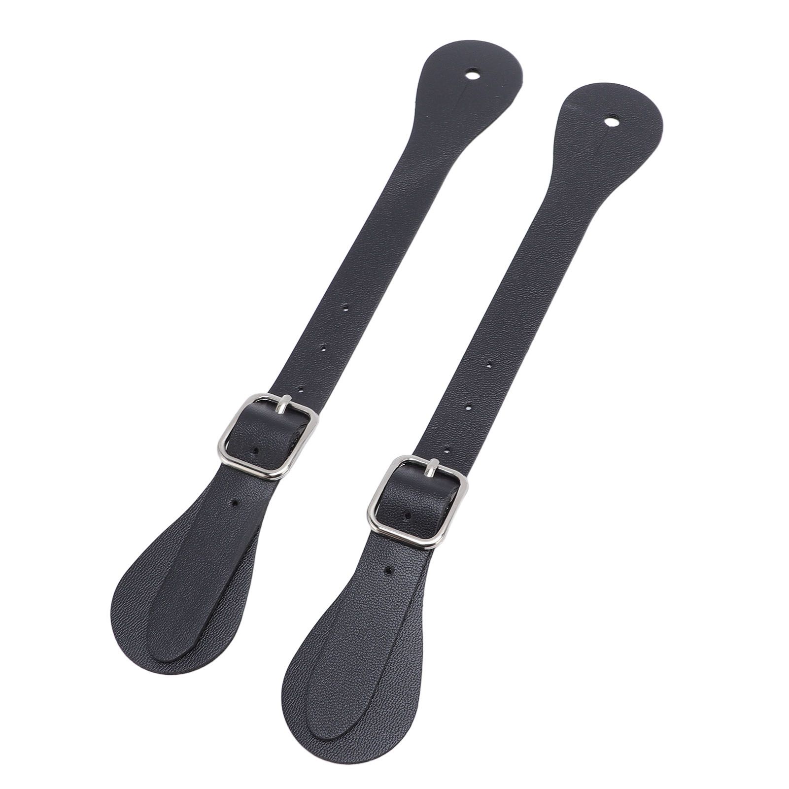 Pair of Synthetic Leather Spur Straps Adjustable Length 22cm Long Western view 11