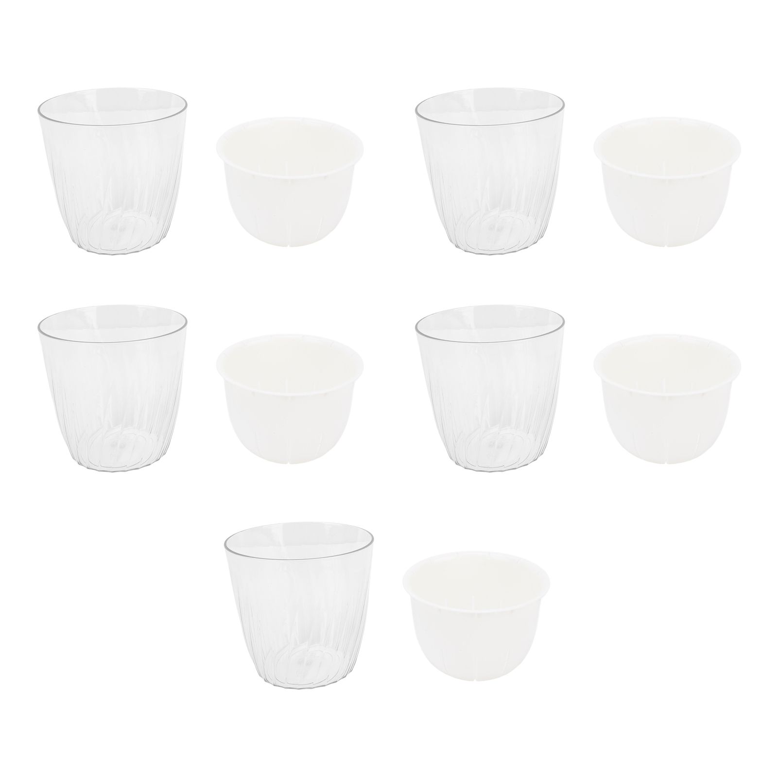 5PCS Self Watering Plant Pots PP PET Decorative Small Flower Pot Planter with — image 1
