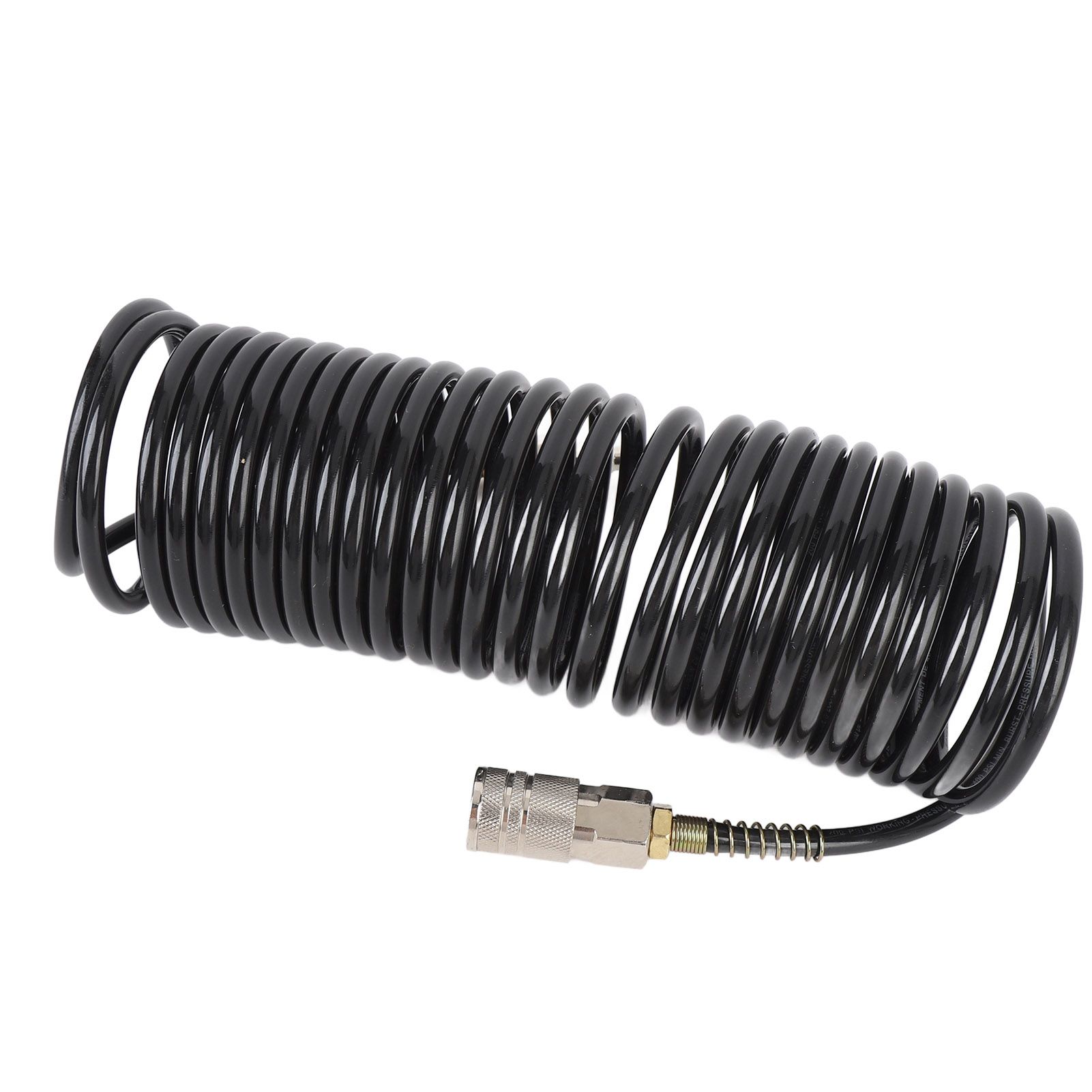 Spiral Air Hose 1/4 Inch ID 16.4ft Length PE Copper Non Tangling Anti Twisting — image 1