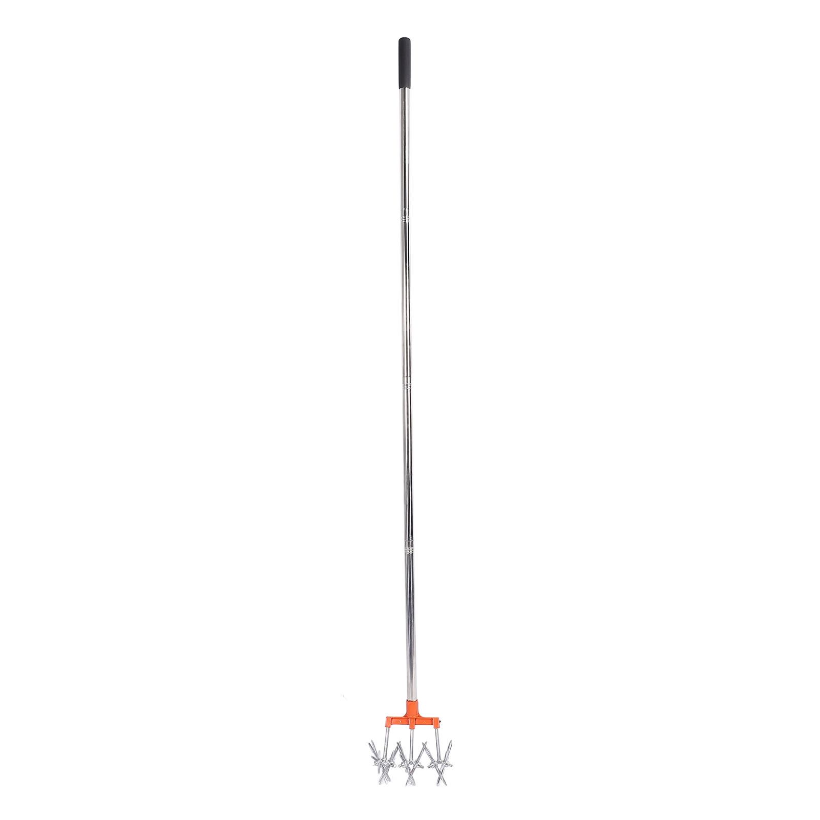 Manual Rotary Cultivator Tool Stainless Steel Teeth Adjustable Handle Garden view 3