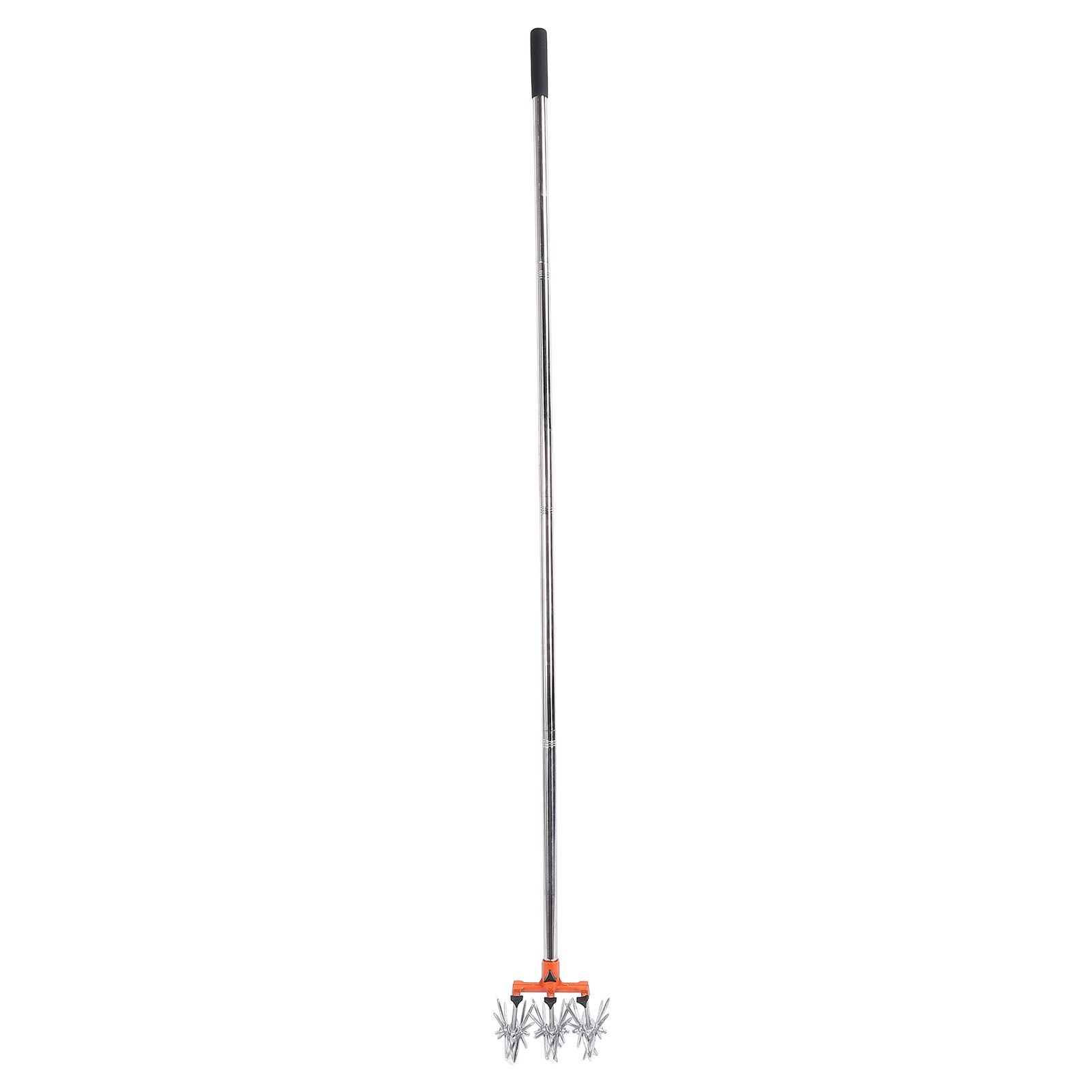Manual Rotary Cultivator Tool Stainless Steel Teeth Adjustable Handle Garden view 12