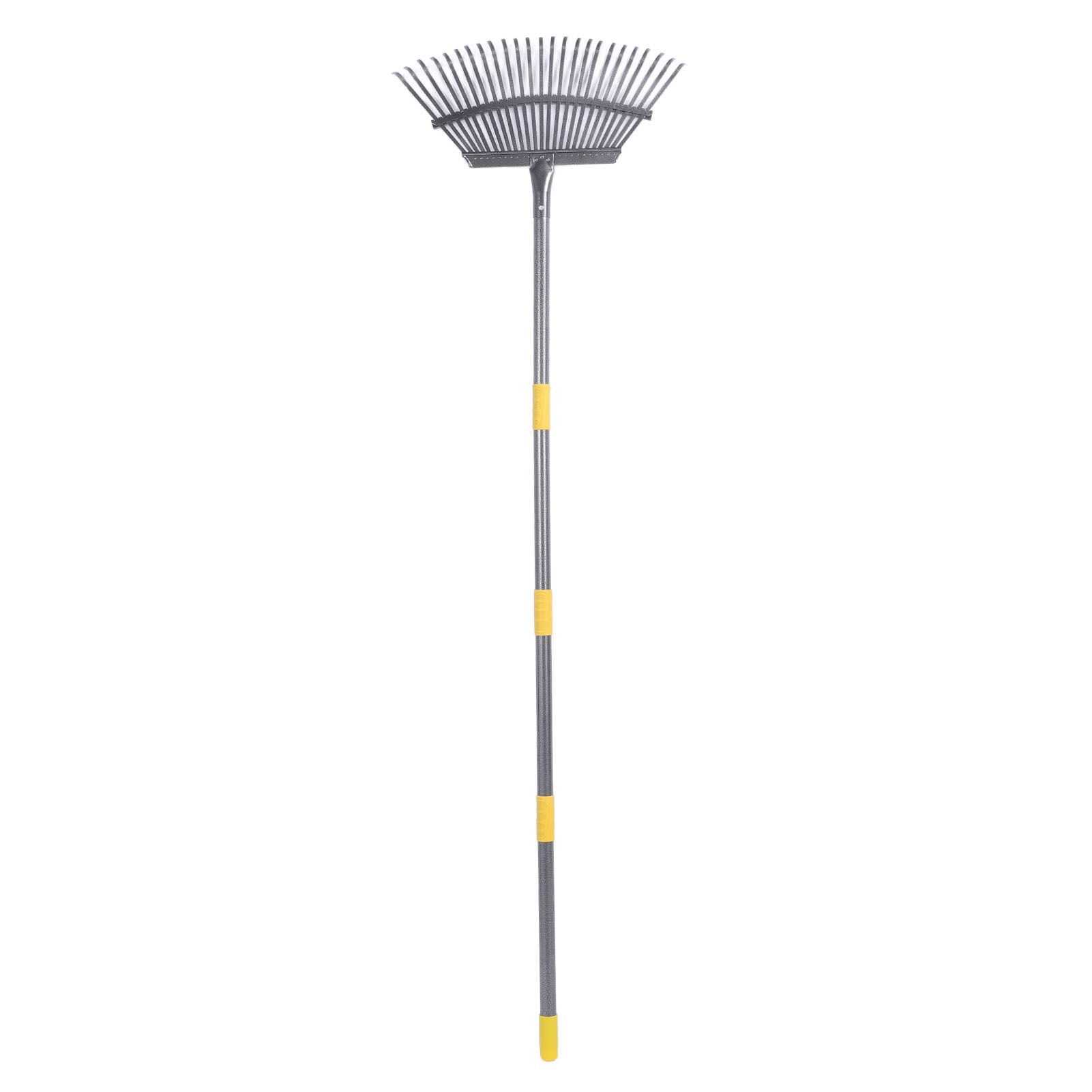 Garden Rake Wide Leaf Rake for Shrub with 25 Tines Yard Thatching Rake with view 4