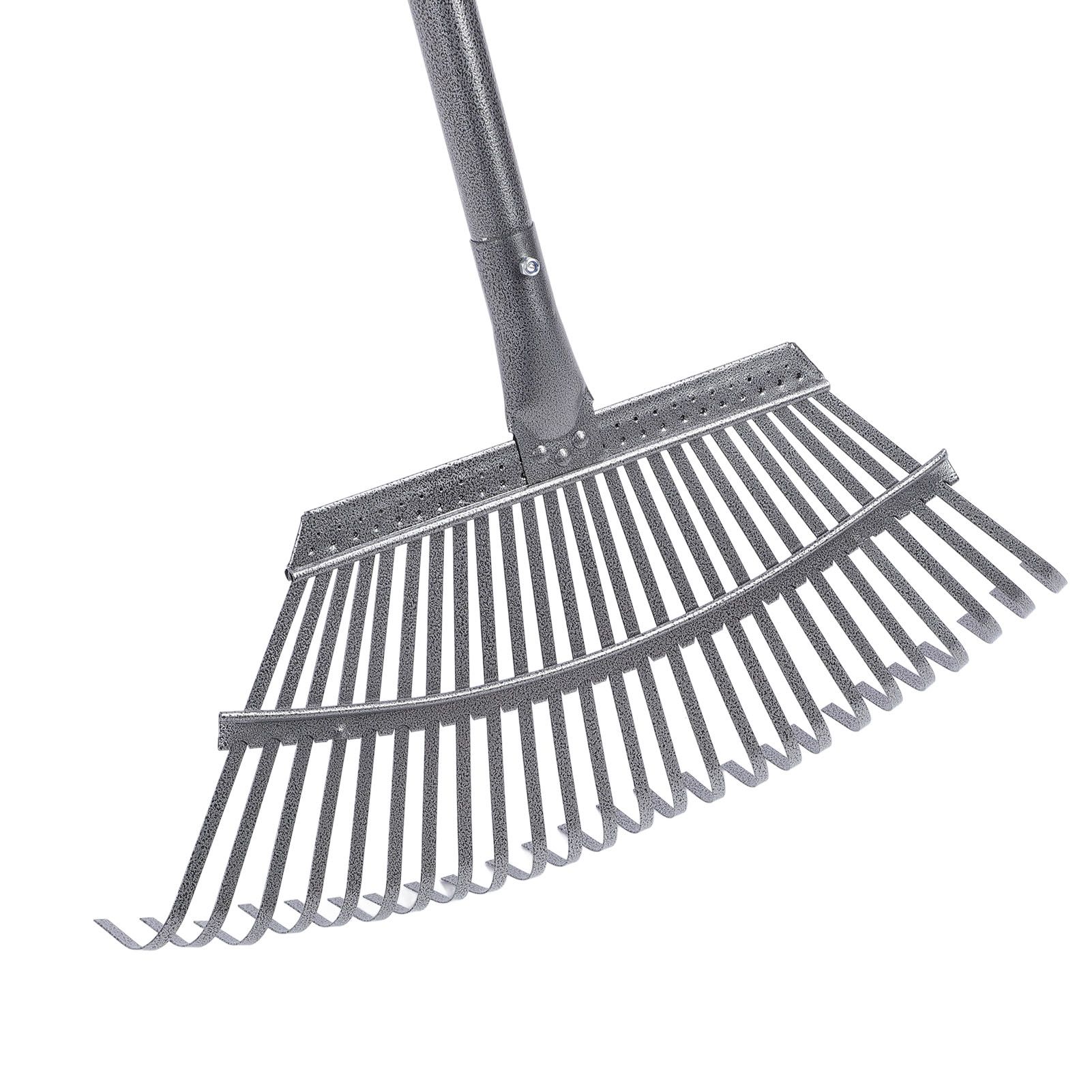 Garden Rake Wide Leaf Rake for Shrub with 25 Tines Yard Thatching Rake with view 9