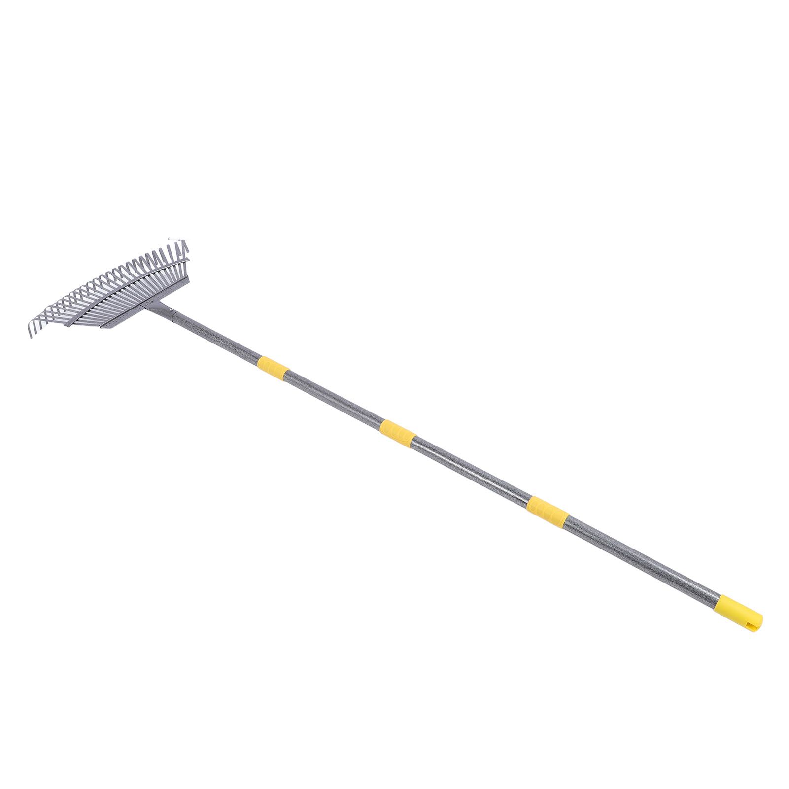Garden Rake Wide Leaf Rake for Shrub with 25 Tines Yard Thatching Rake with view 11