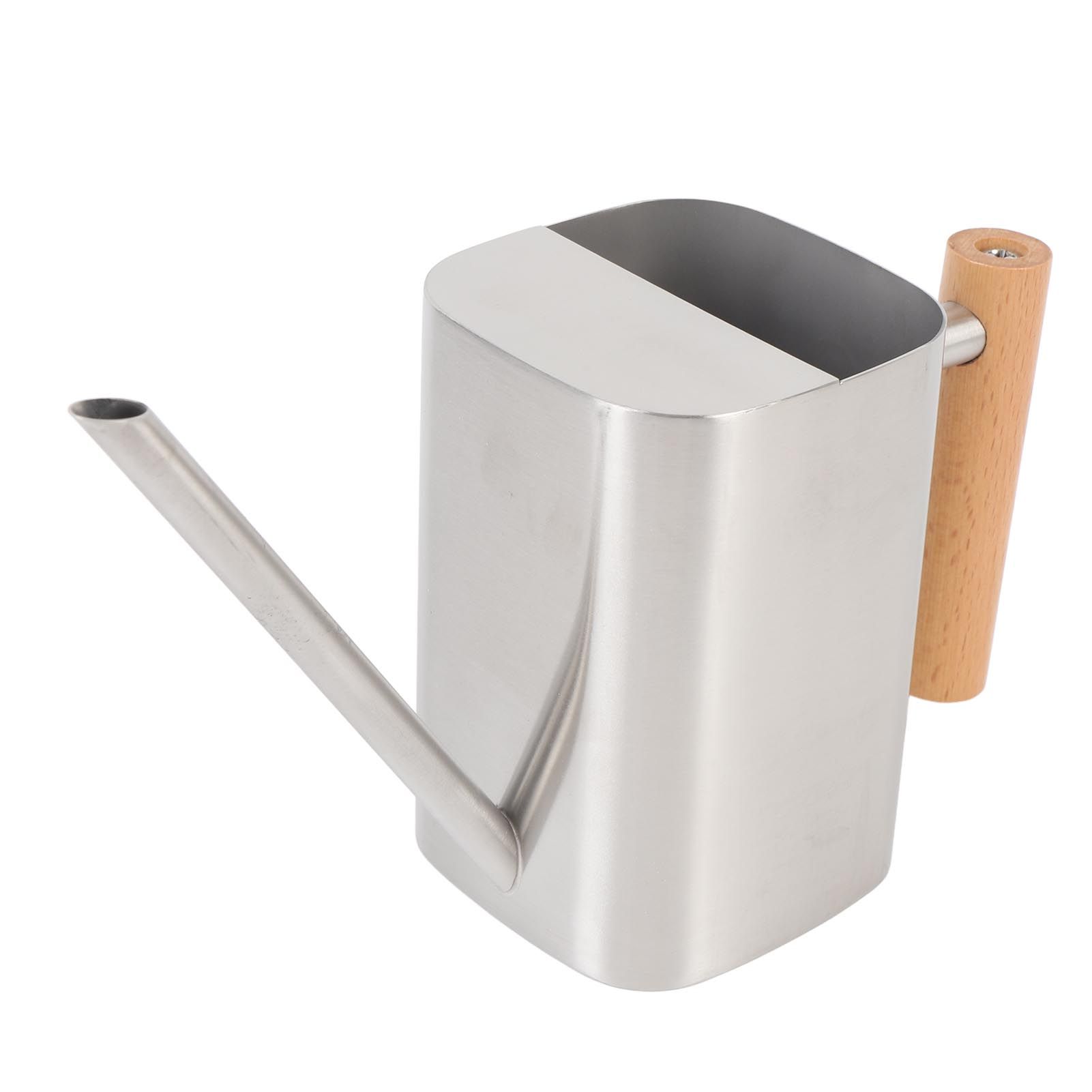 Stainless Steel Watering Can with Long Spout Wooden Handle for Indoor House view 4