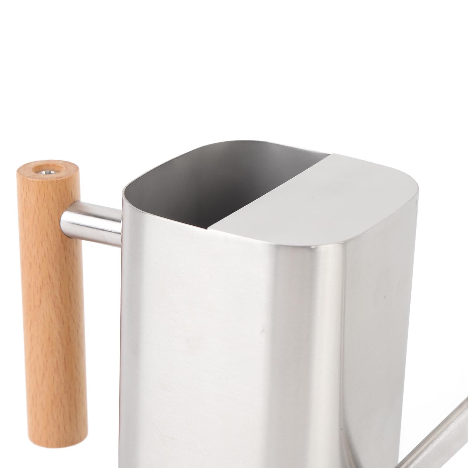 Stainless Steel Watering Can with Long Spout Wooden Handle for Indoor House view 5