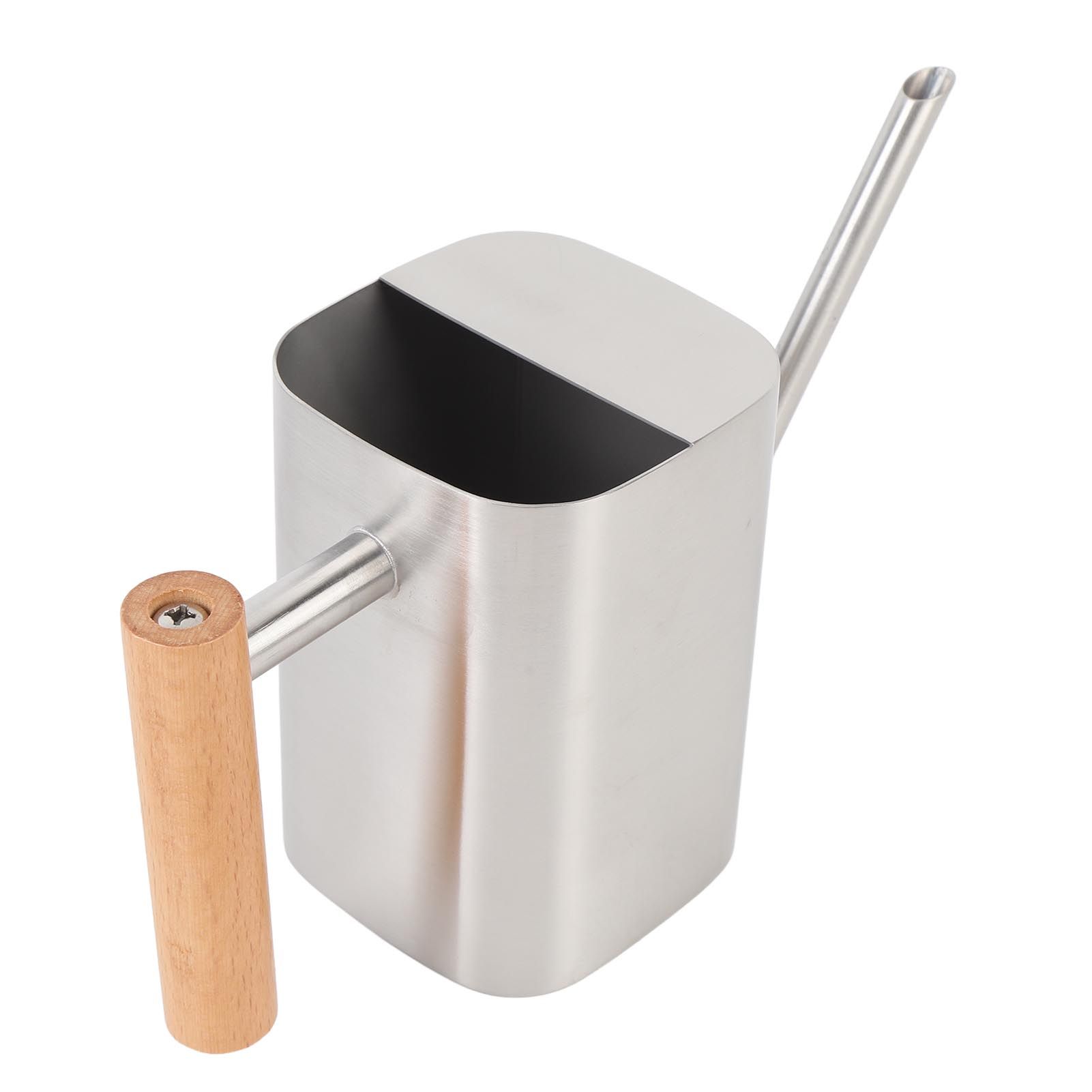 Stainless Steel Watering Can with Long Spout Wooden Handle for Indoor House view 6