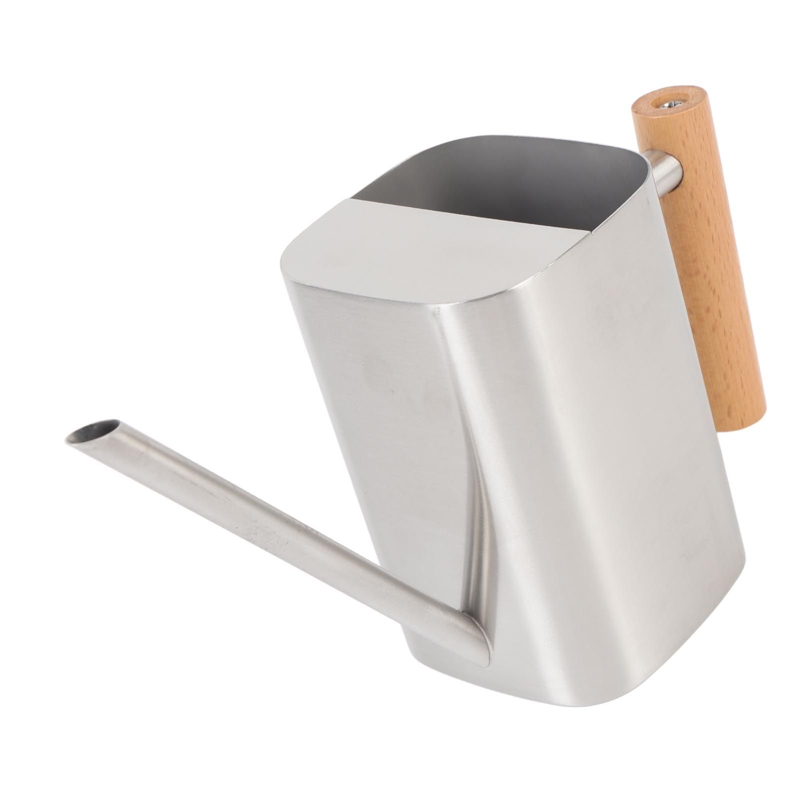 Stainless Steel Watering Can with Long Spout Wooden Handle for Indoor House view 8