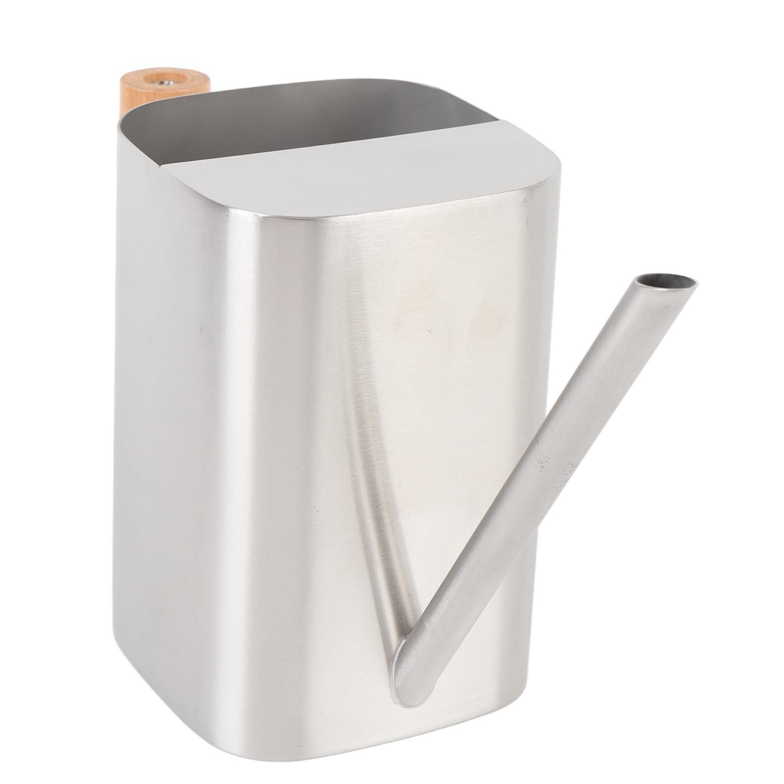 Stainless Steel Watering Can with Long Spout Wooden Handle for Indoor House view 9