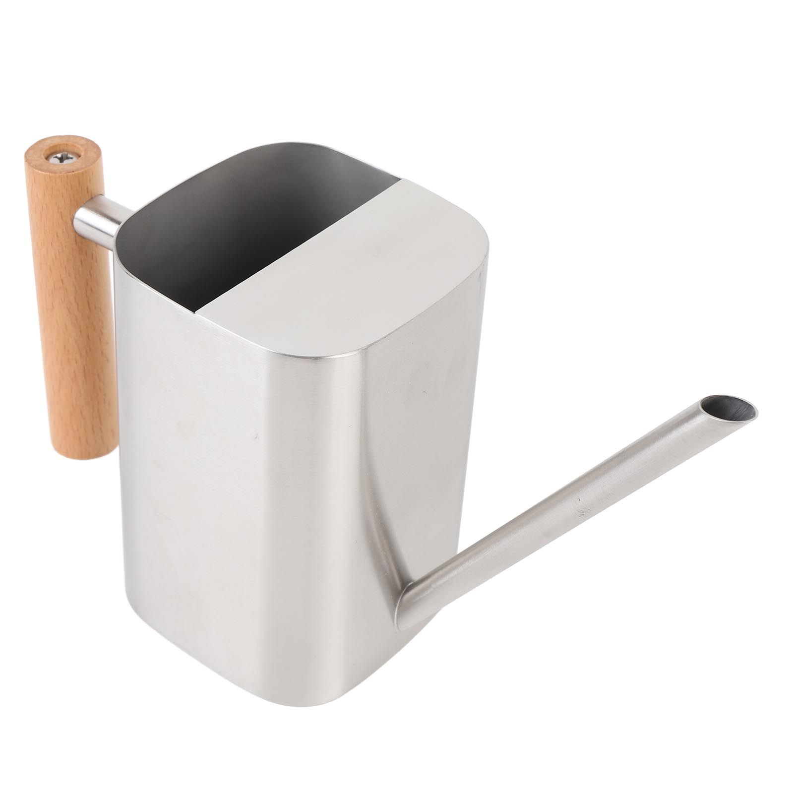 Stainless Steel Watering Can with Long Spout Wooden Handle for Indoor House view 10