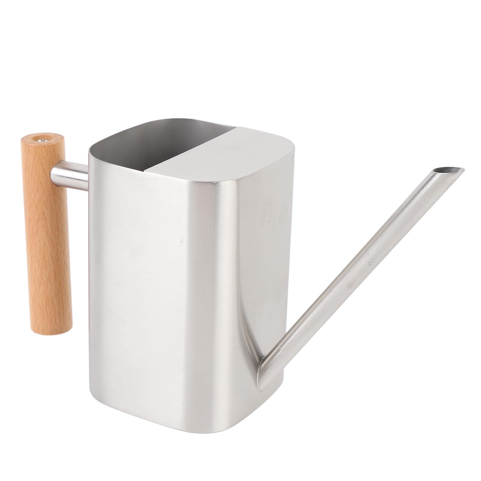 Stainless Steel Watering Can with Long Spout Wooden Handle for Indoor House view 11