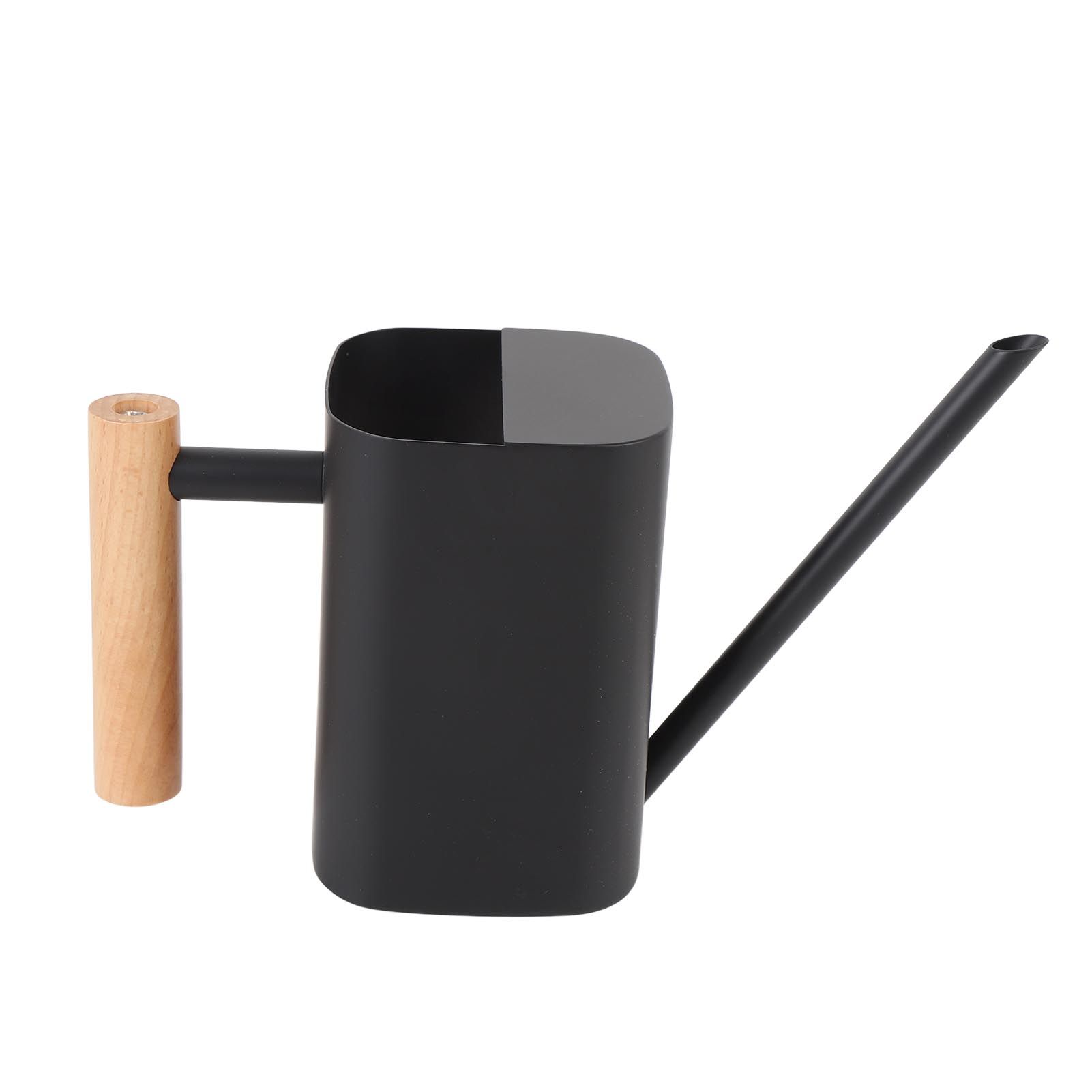 Stainless Steel Watering Can with Long Spout Wooden Handle for Indoor House view 4