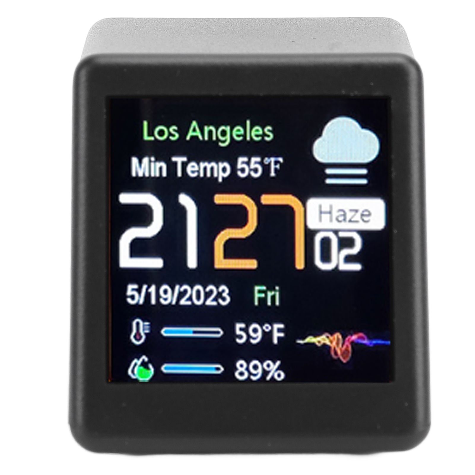 Desktop Electronic Clock LCD Digital Display Calendar Temperature Weather view 4