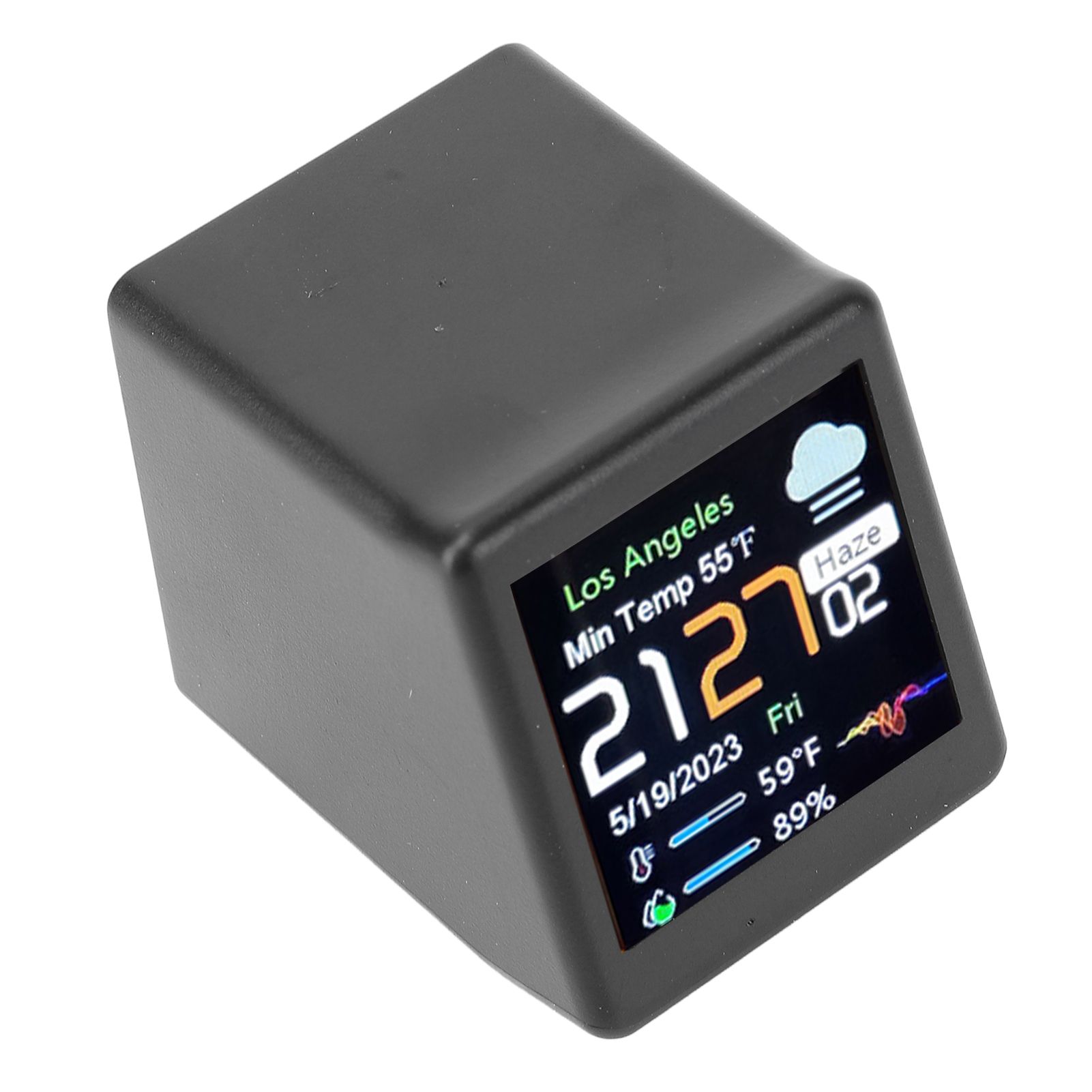 Desktop Electronic Clock LCD Digital Display Calendar Temperature Weather view 8