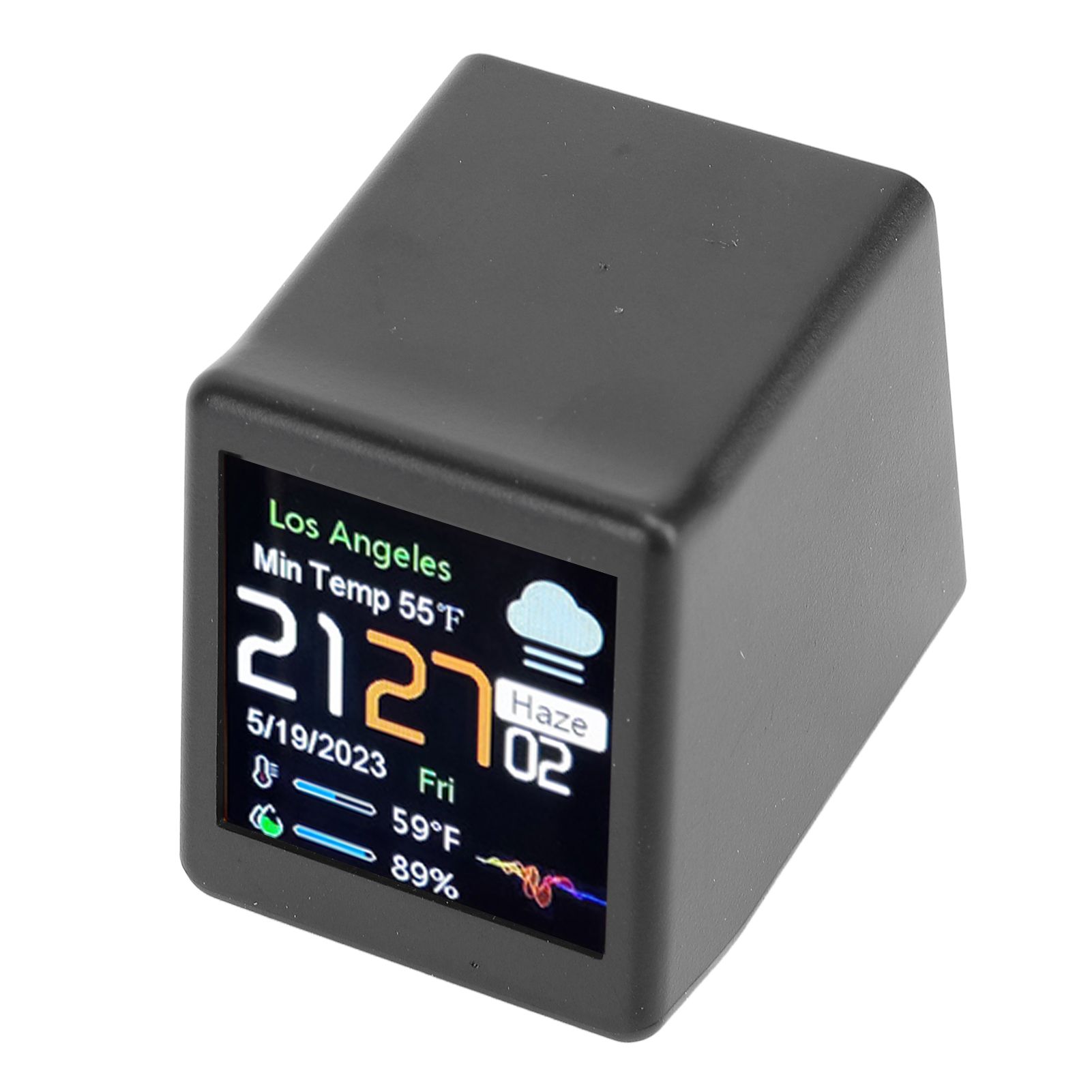 Desktop Electronic Clock LCD Digital Display Calendar Temperature Weather view 9