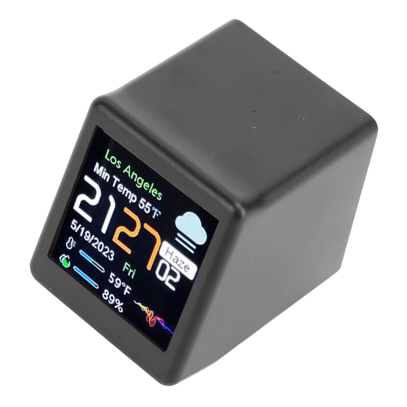 Desktop Electronic Clock LCD Digital Display Calendar Temperature Weather view 10