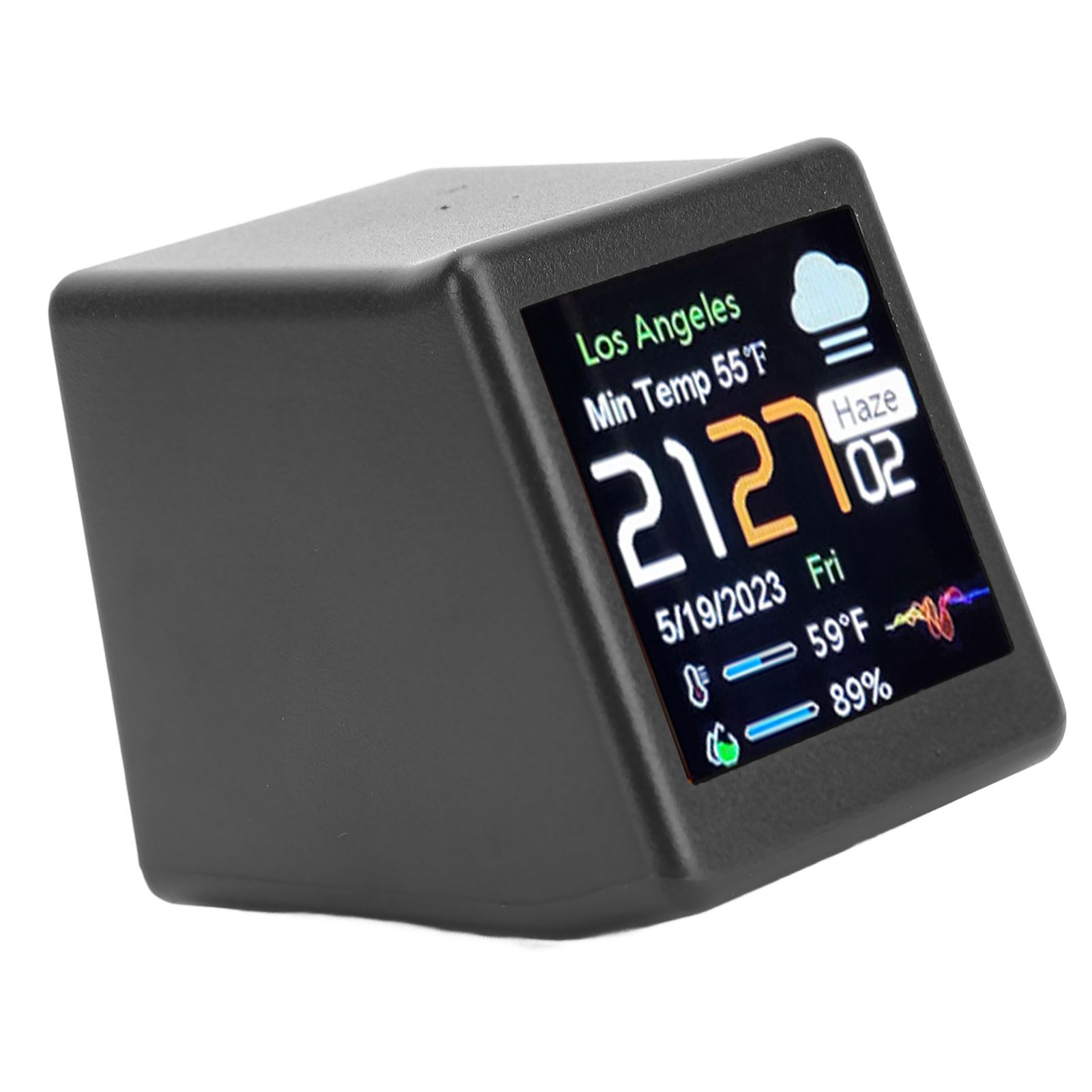 Desktop Electronic Clock LCD Digital Display Calendar Temperature Weather view 11