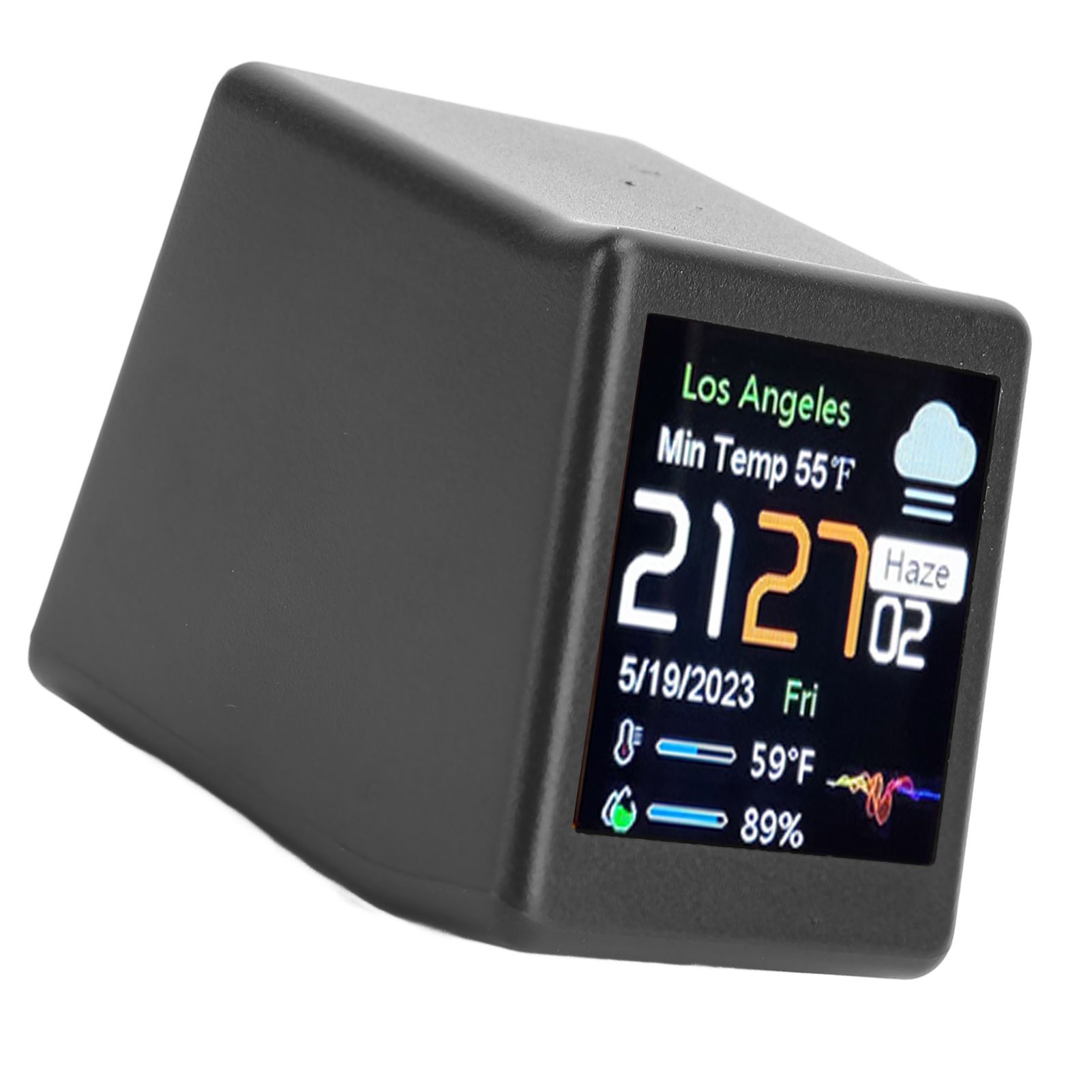 Desktop Electronic Clock LCD Digital Display Calendar Temperature Weather view 12