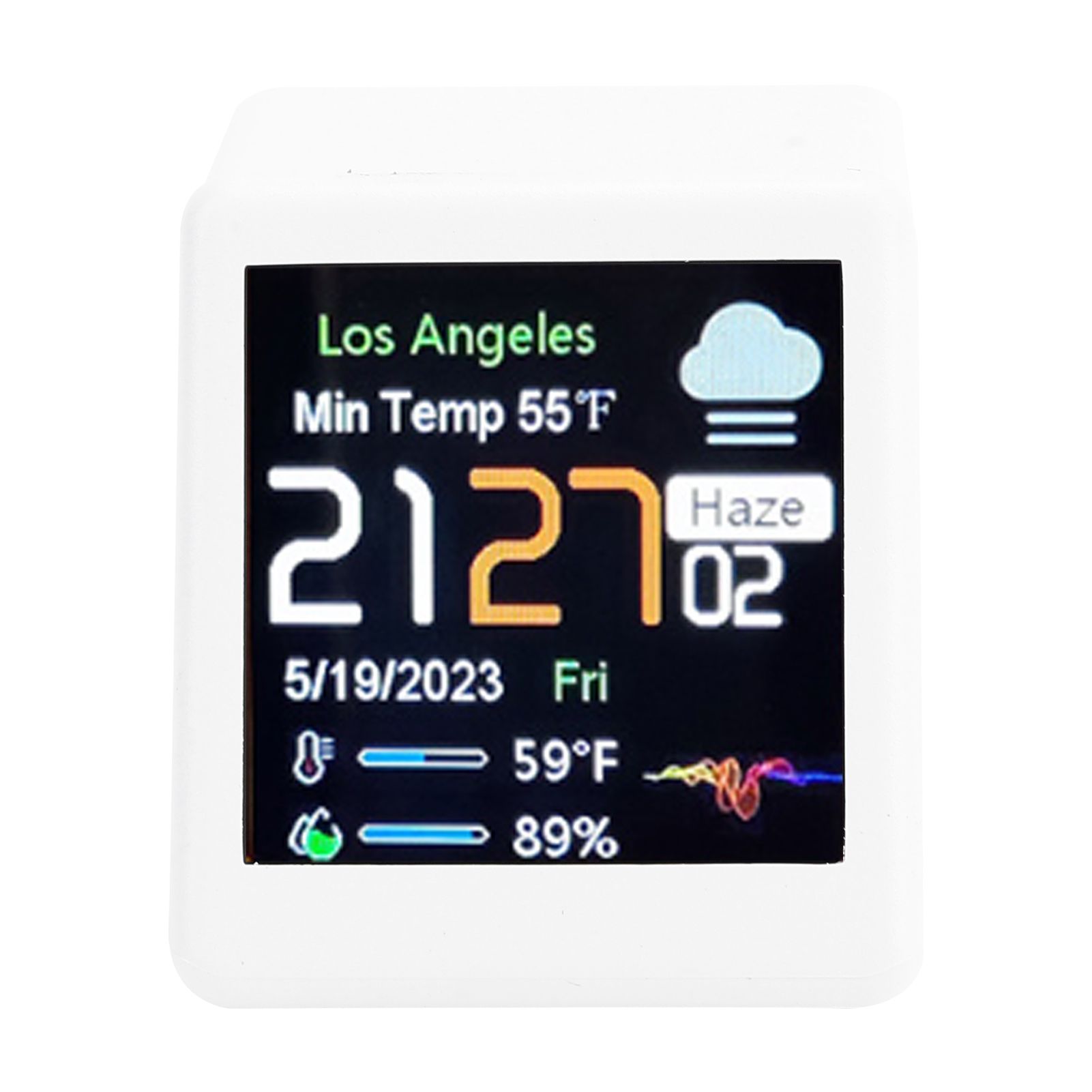 Desktop Electronic Clock LCD Digital Display Calendar Temperature Weather view 4