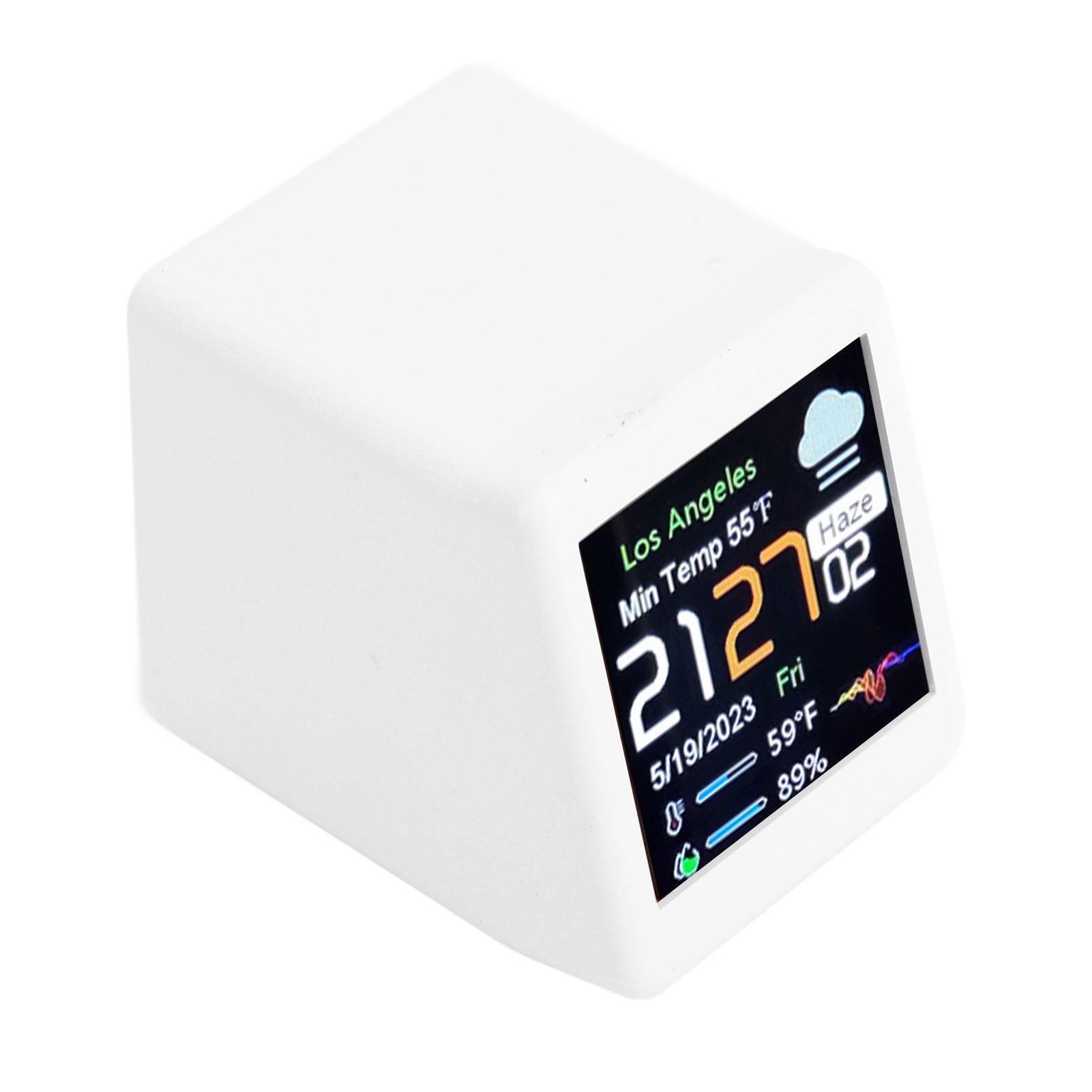 Desktop Electronic Clock LCD Digital Display Calendar Temperature Weather view 6