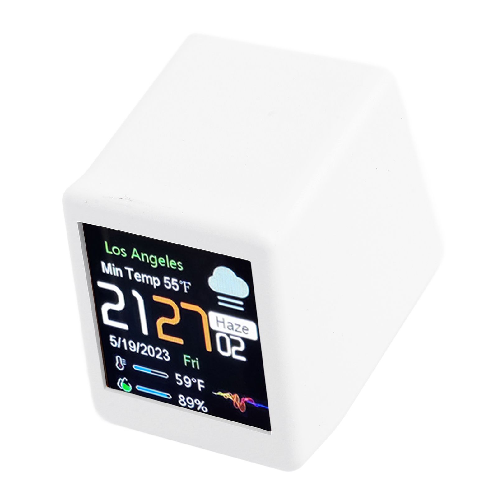 Desktop Electronic Clock LCD Digital Display Calendar Temperature Weather view 8