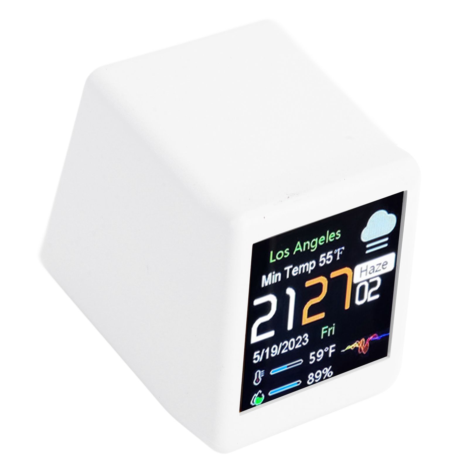 Desktop Electronic Clock LCD Digital Display Calendar Temperature Weather view 9