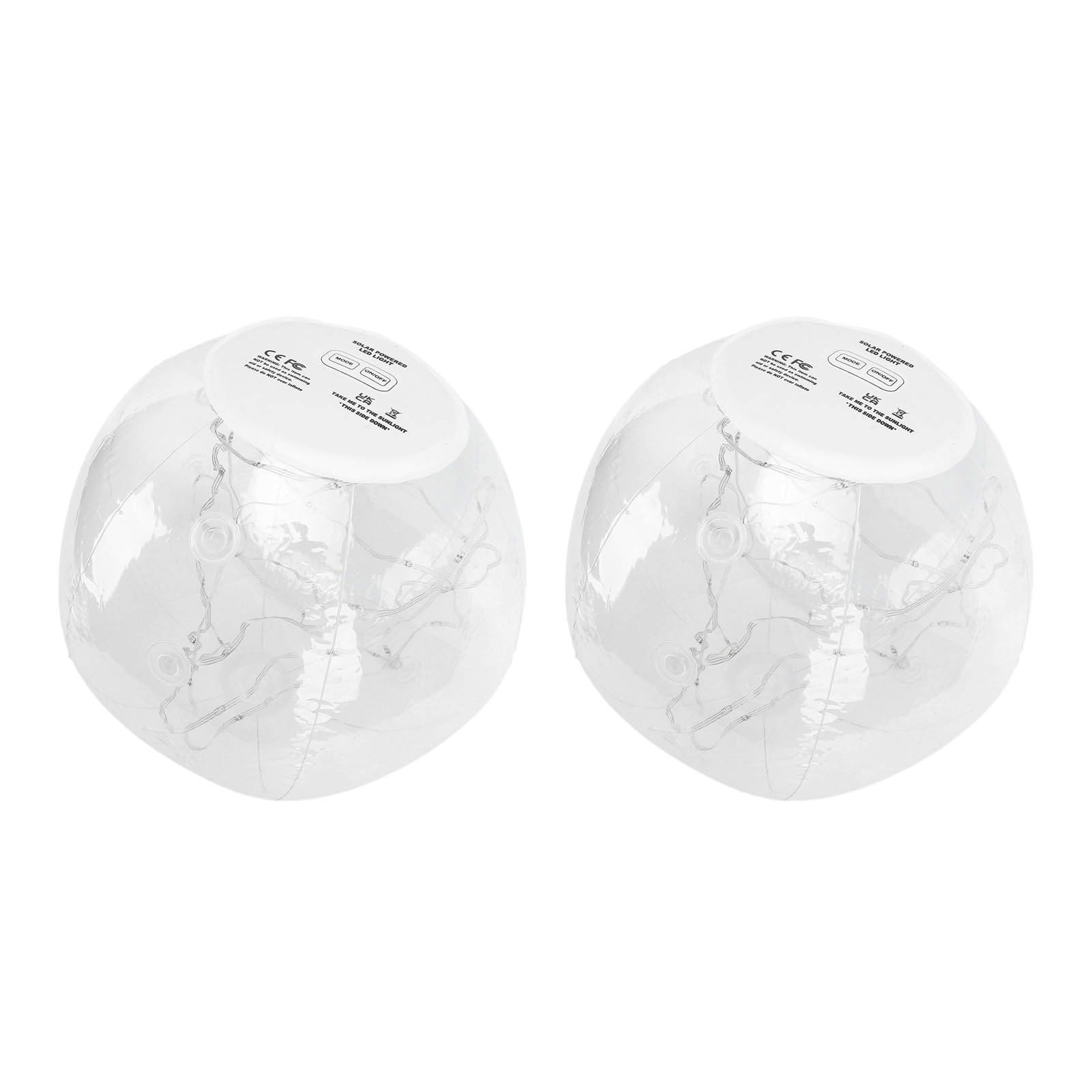 2pcs Floating Pool Lights Solar Powered 13.78in Inflatable Glow Balls for Pool