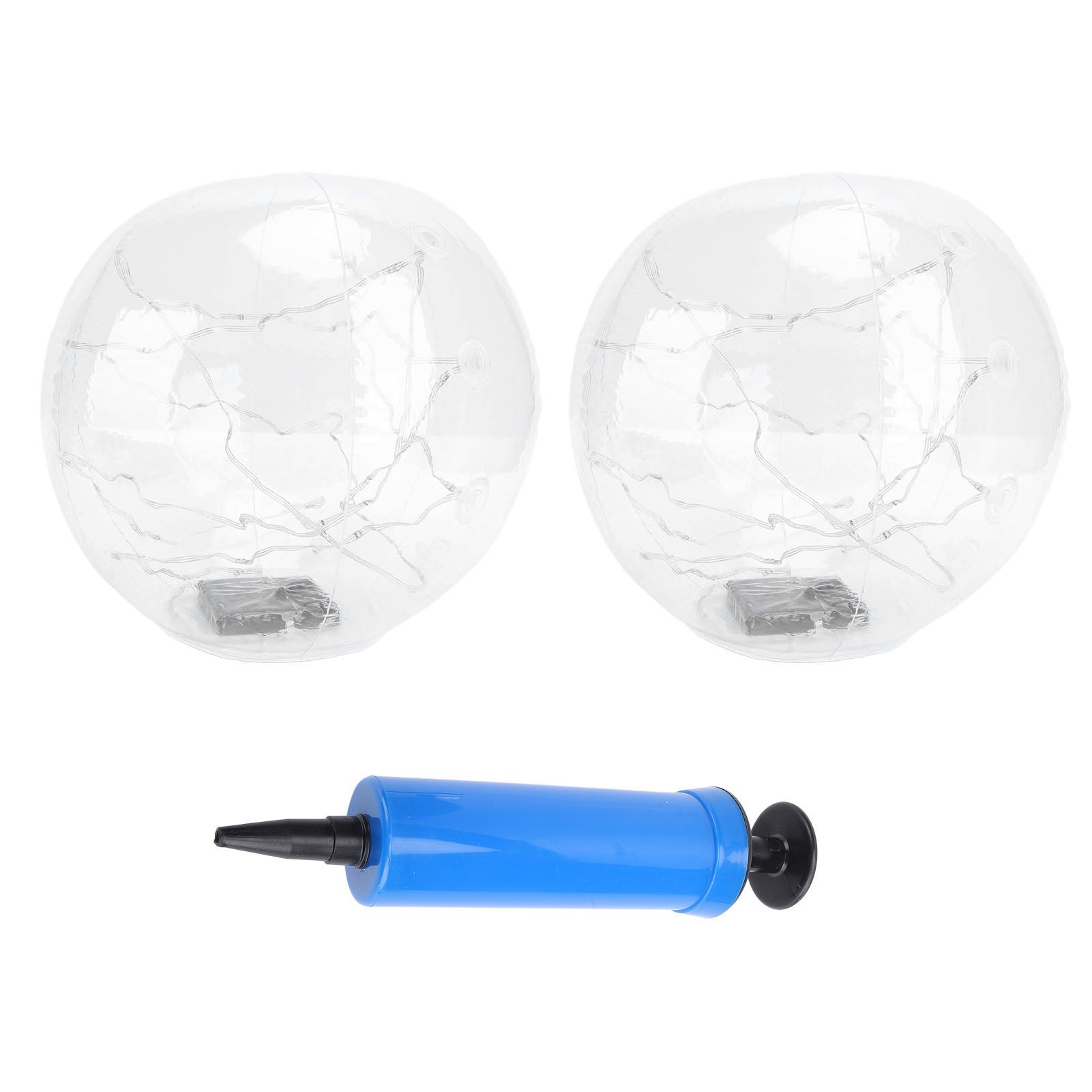 2pcs Floating Pool Lights Solar Powered 13.78in Inflatable Glow Balls for Pool view 3