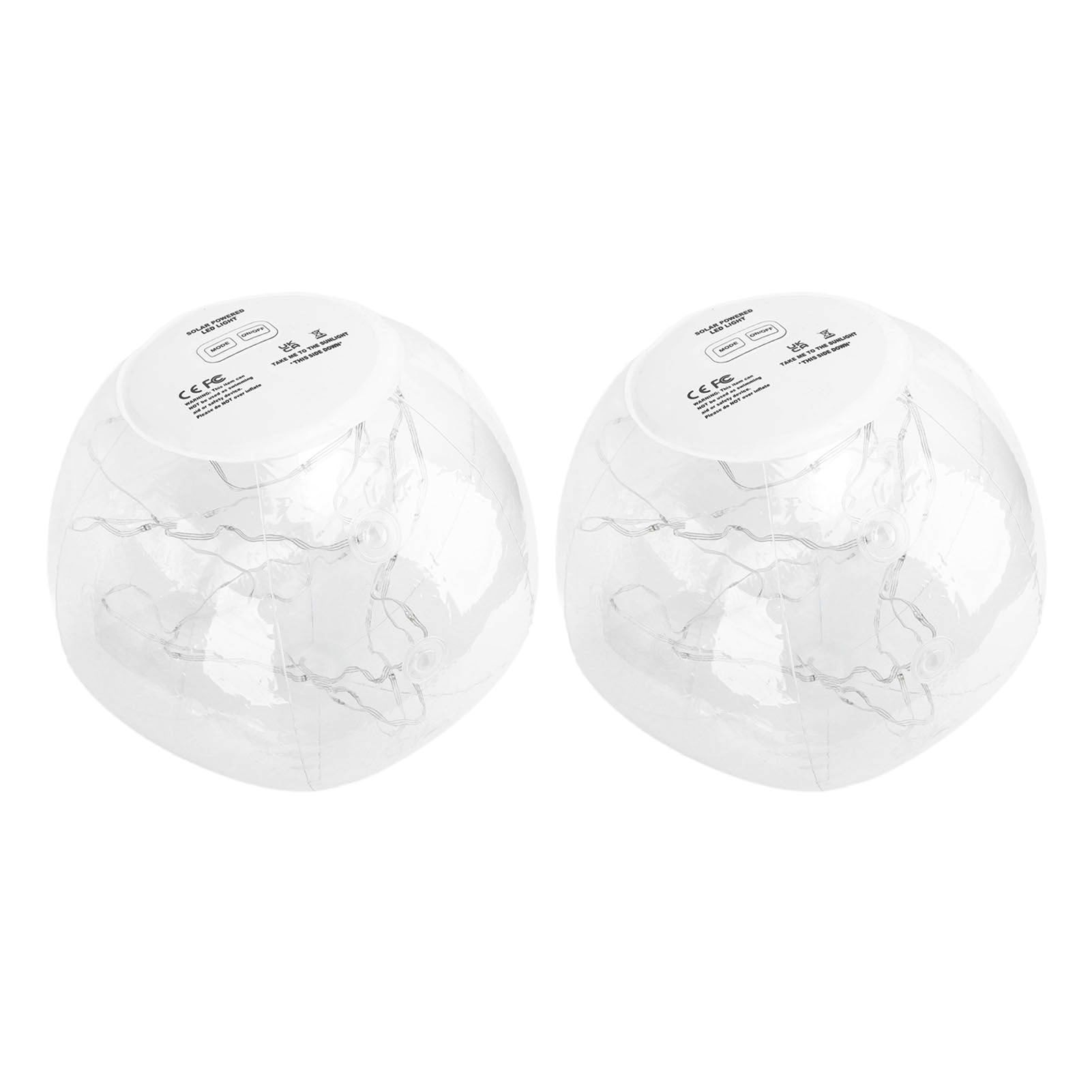 2pcs Floating Pool Lights Solar Powered 13.78in Inflatable Glow Balls for Pool view 4