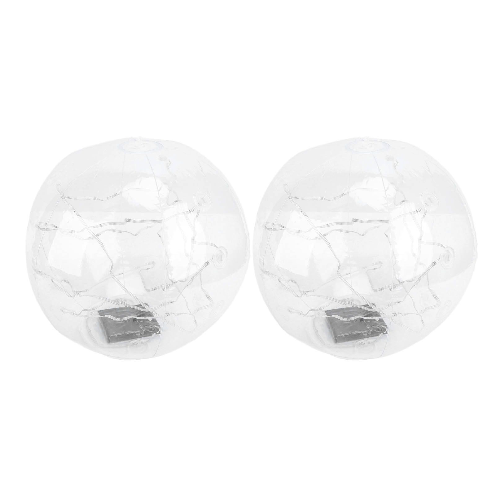 2pcs Floating Pool Lights Solar Powered 13.78in Inflatable Glow Balls for Pool view 8