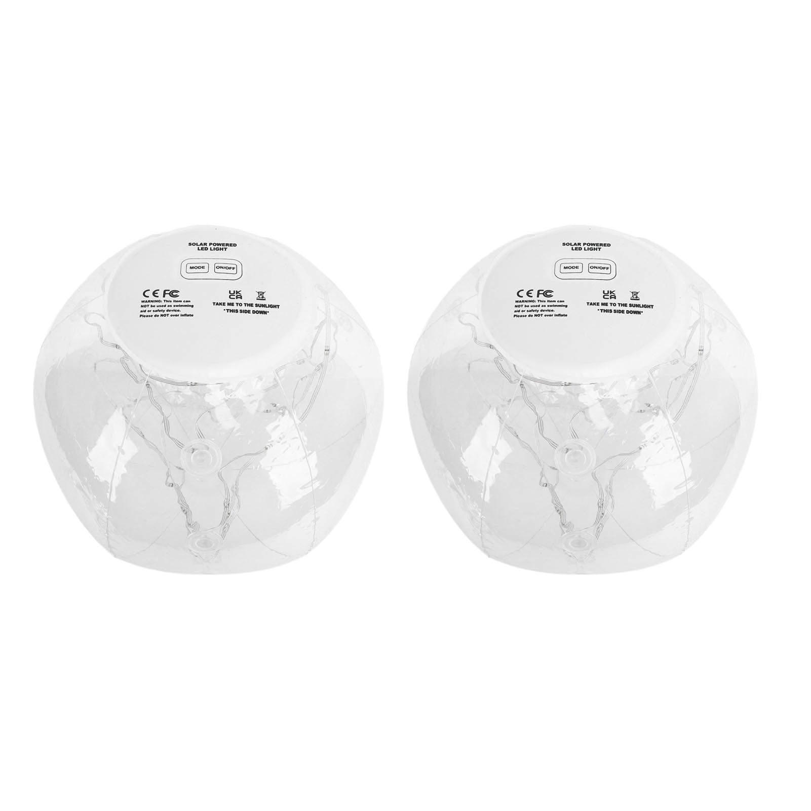 2pcs Floating Pool Lights Solar Powered 13.78in Inflatable Glow Balls for Pool view 6