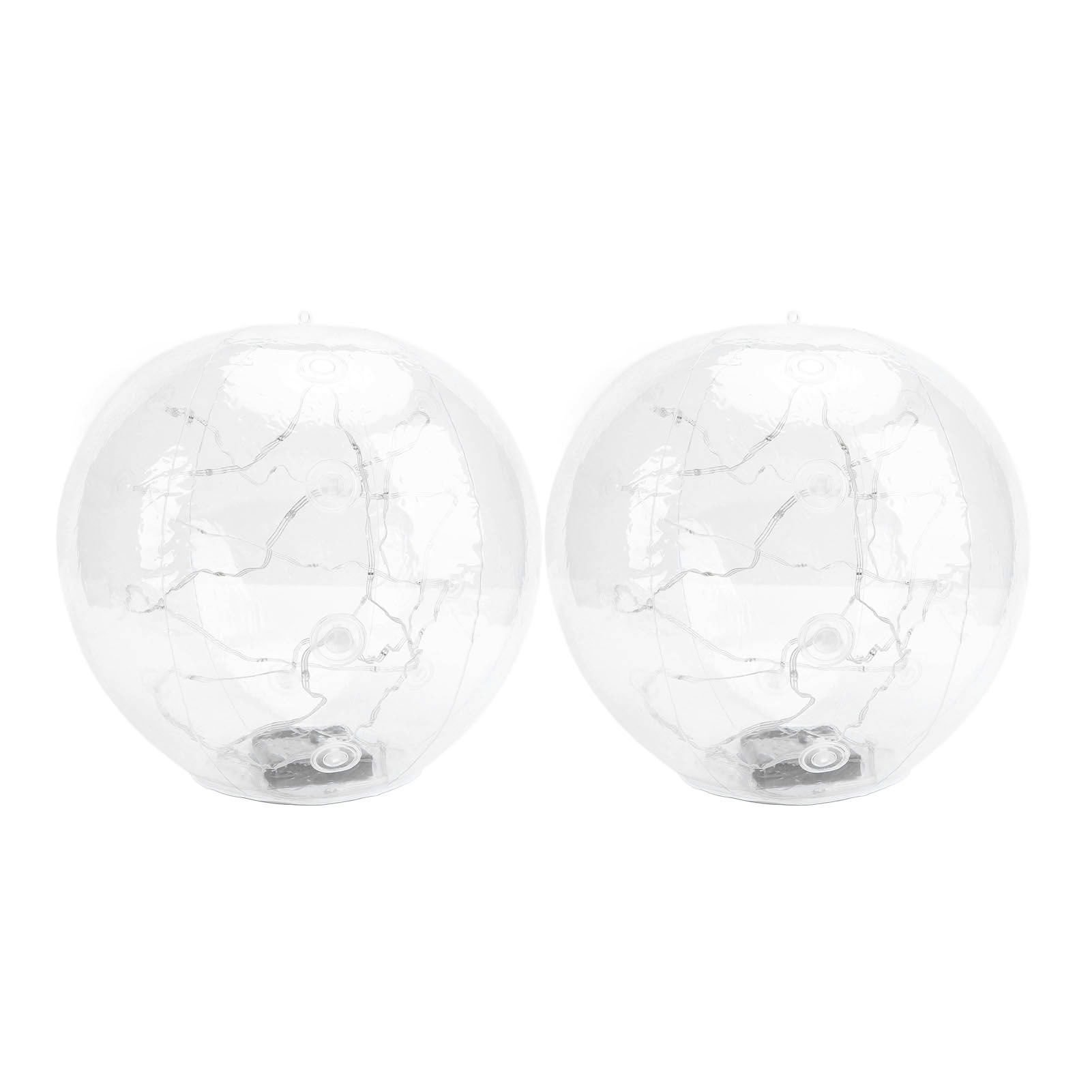 2pcs Floating Pool Lights Solar Powered 13.78in Inflatable Glow Balls for Pool view 10