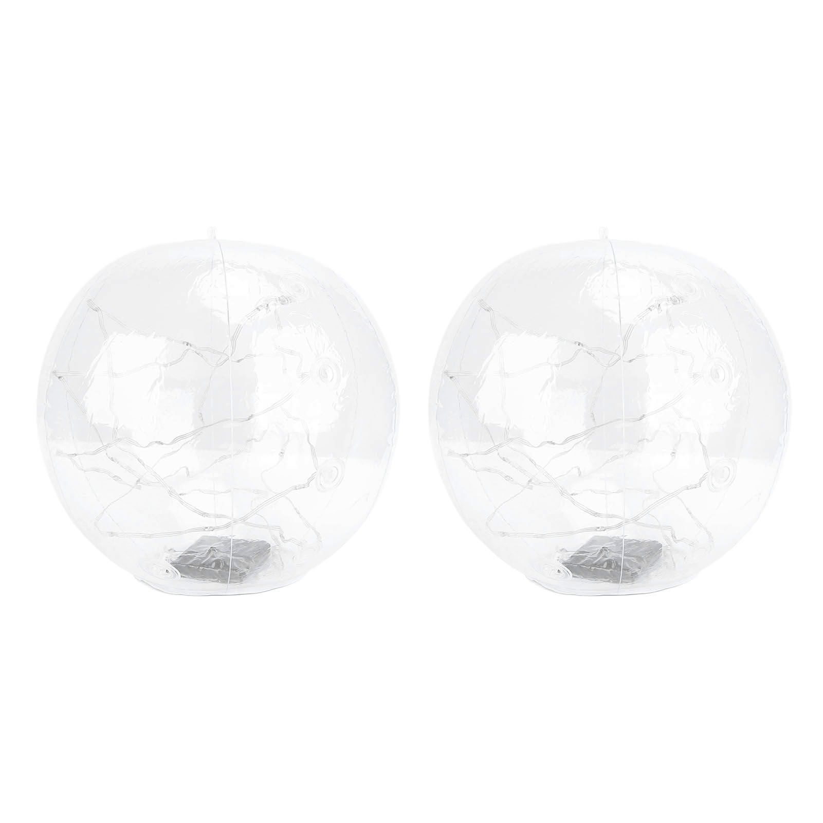2pcs Floating Pool Lights Solar Powered 13.78in Inflatable Glow Balls for Pool view 12