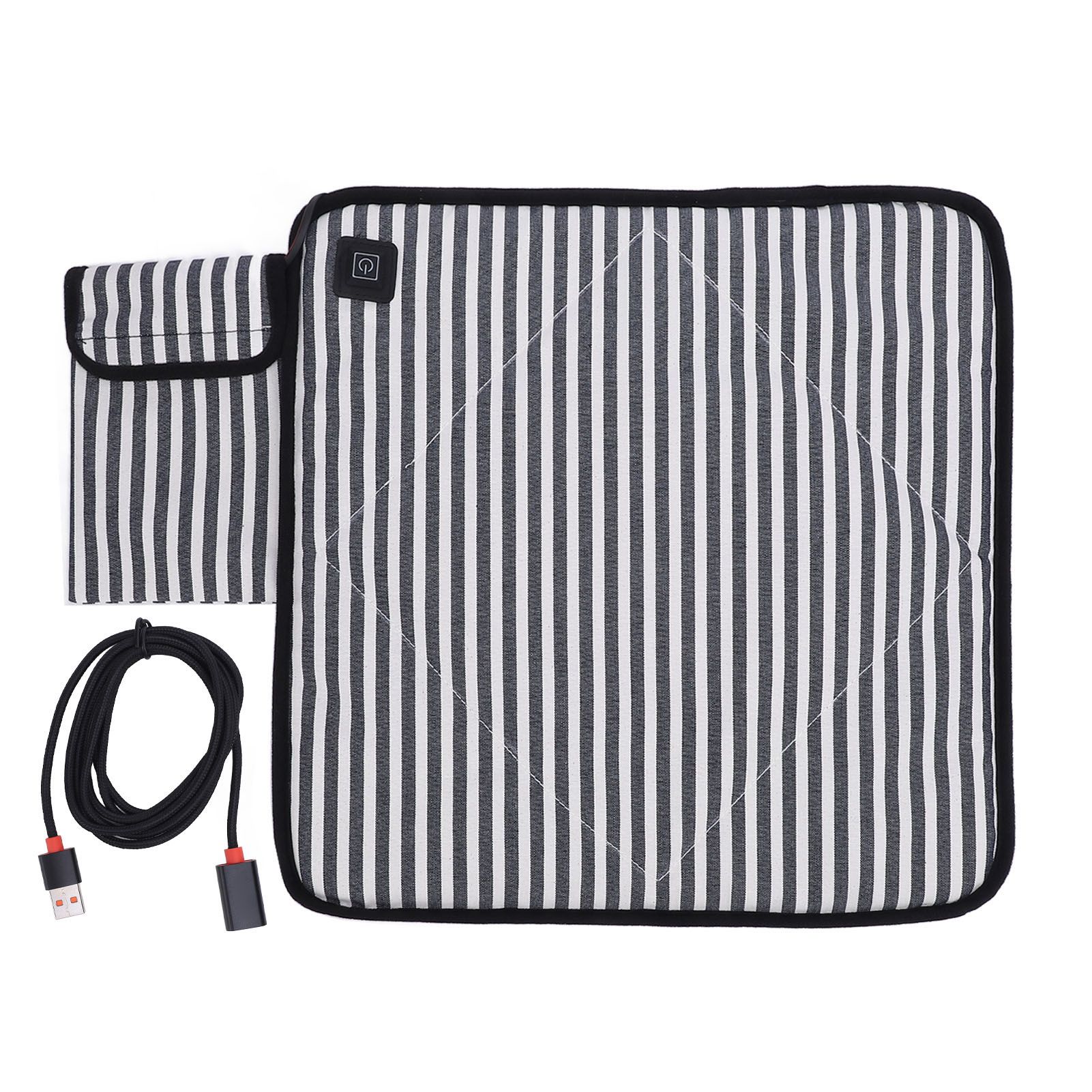 Portable Heated Seat Cushion Canvas USB Adjustable Heating Stadium Seat Pad view 3