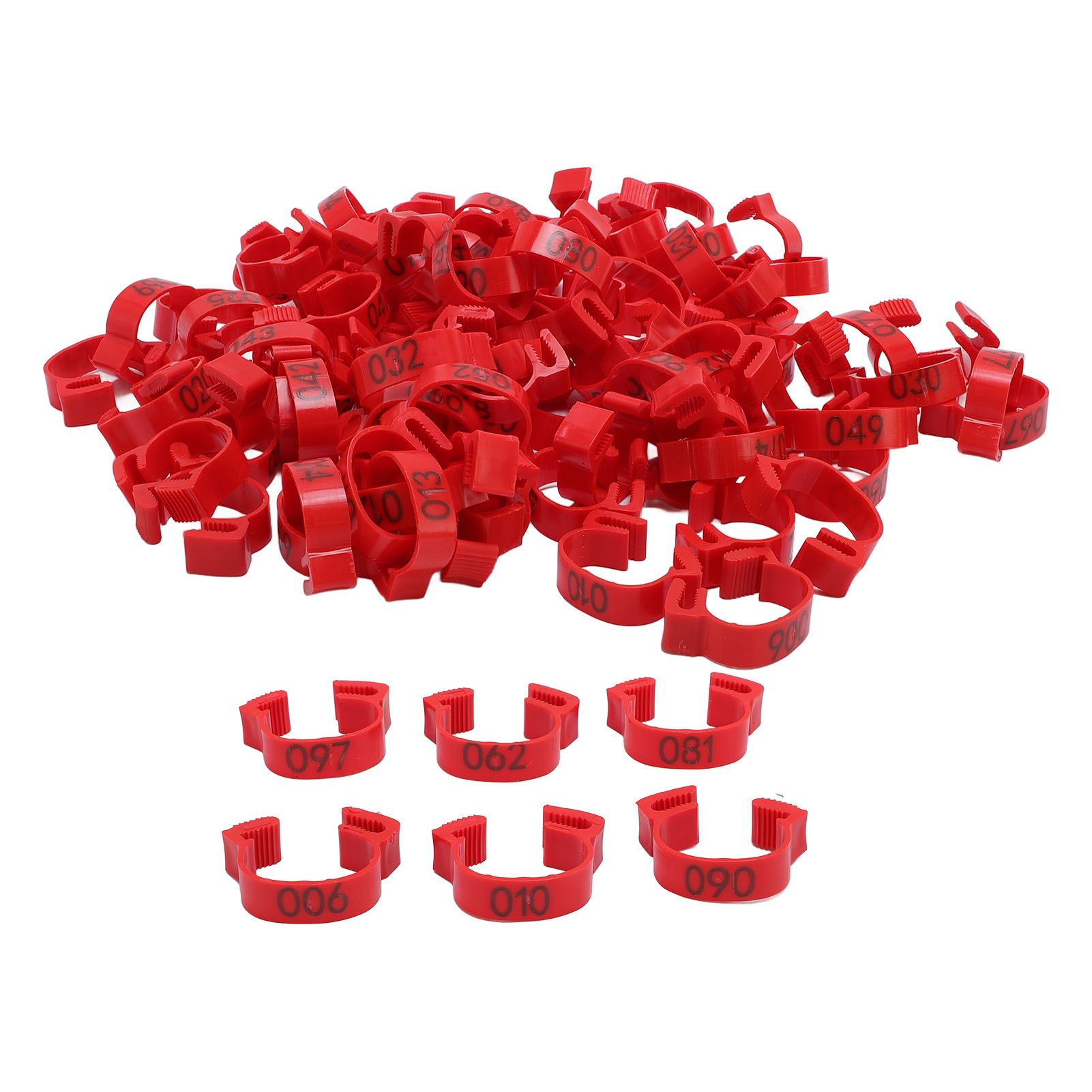 100PCS Chicken Leg Bands 20mm 001 to 100 Numbered Poultry Identification Leg view 3