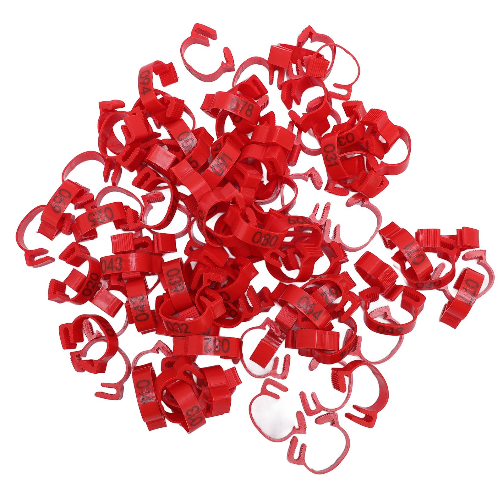 100PCS Chicken Leg Bands 20mm 001 to 100 Numbered Poultry Identification Leg view 10