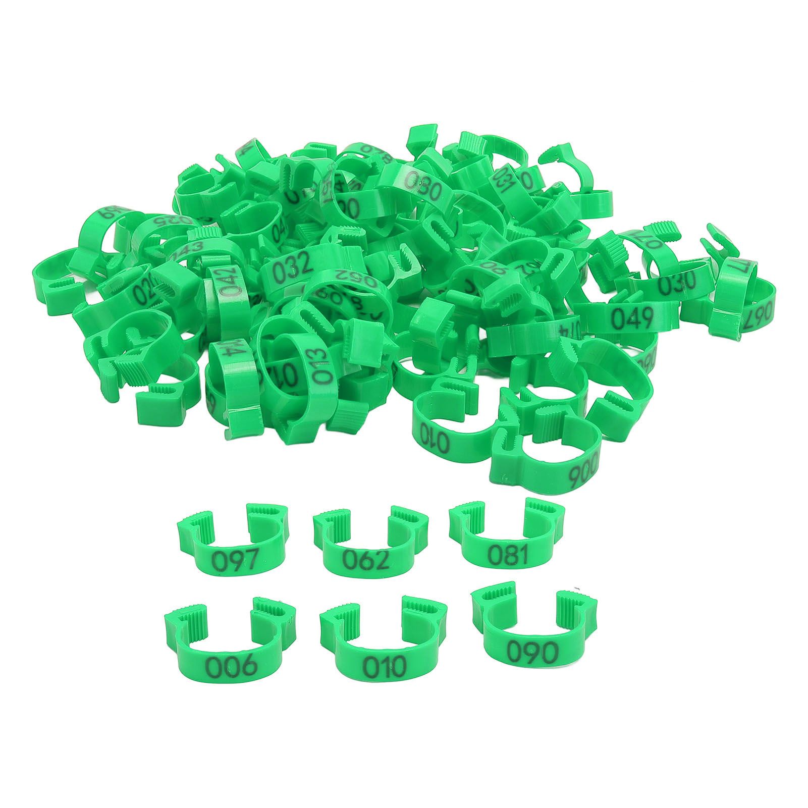100PCS Chicken Leg Bands 20mm 001 to 100 Numbered Poultry Identification Leg view 3
