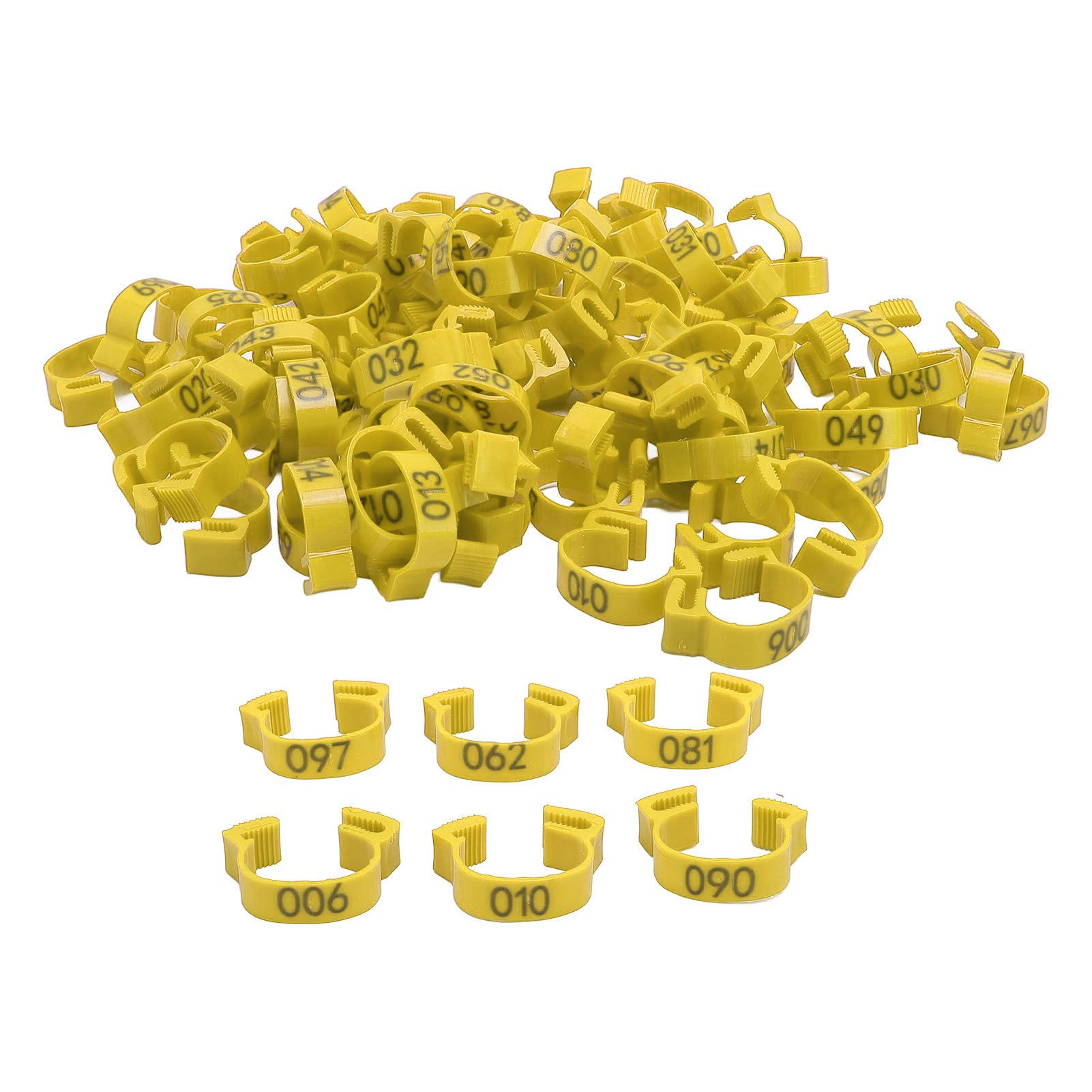 100PCS Chicken Leg Bands 20mm 001 to 100 Numbered Poultry Identification Leg view 3