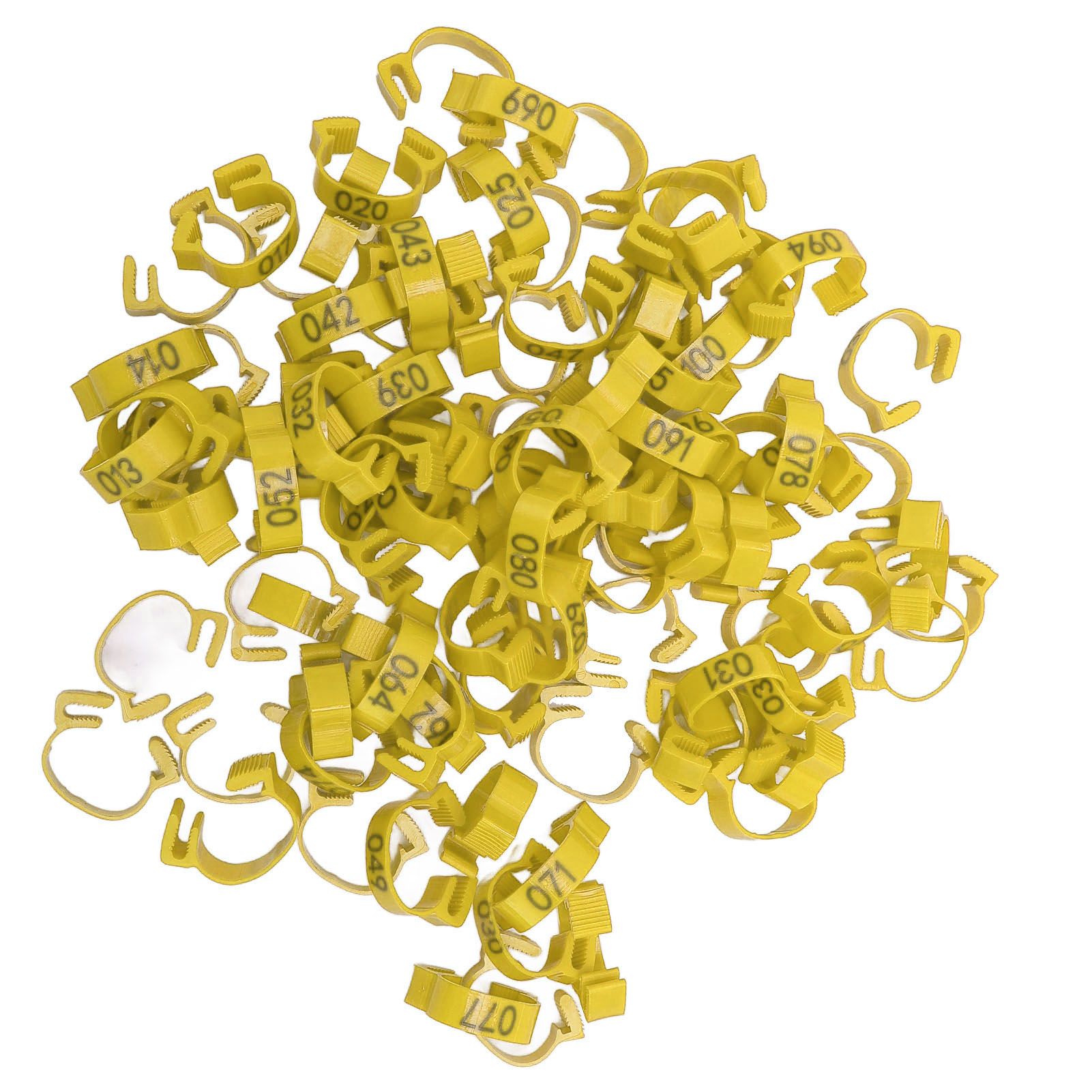 100PCS Chicken Leg Bands 20mm 001 to 100 Numbered Poultry Identification Leg view 12